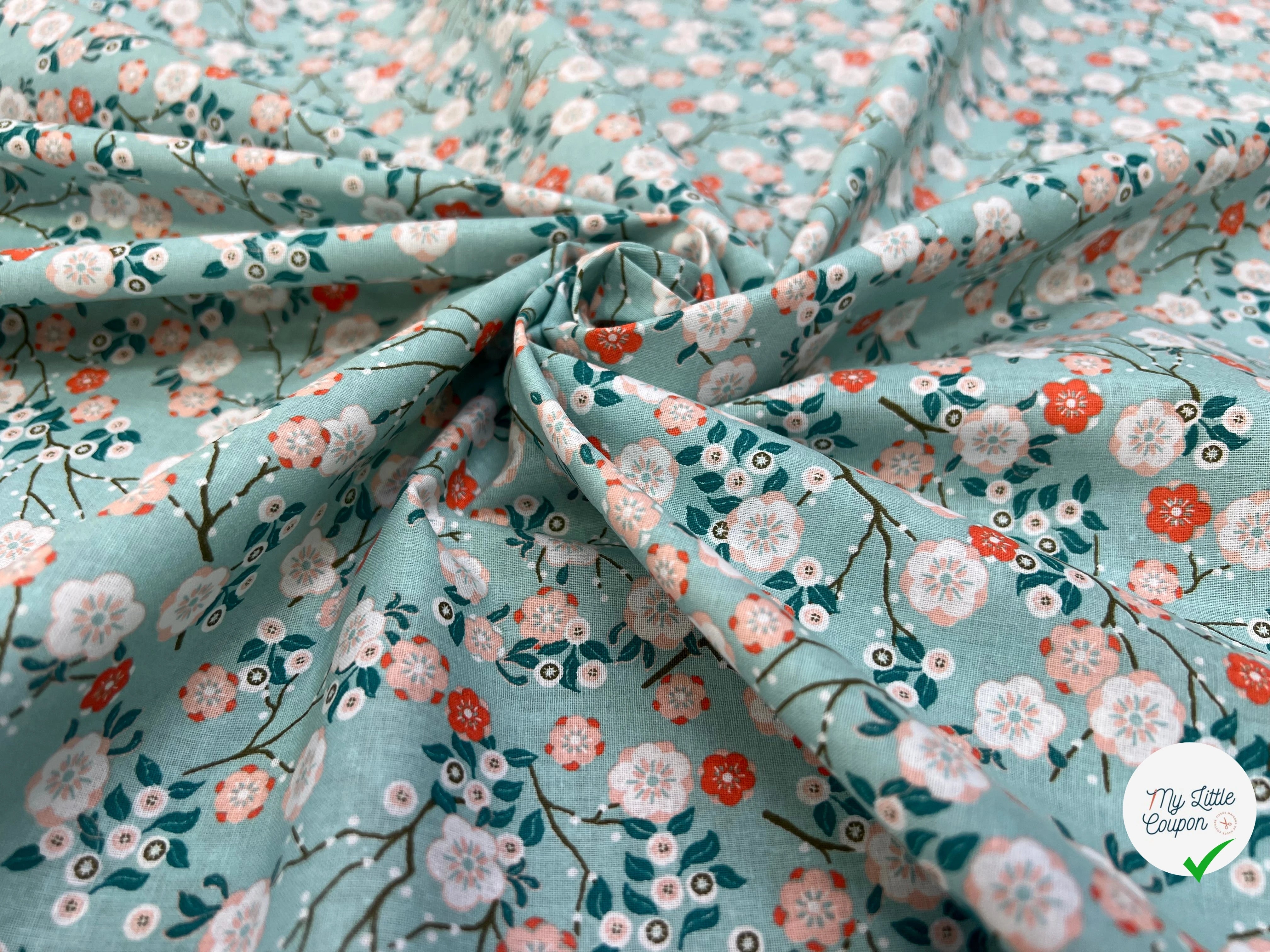 PERCALE DE COTON HOKKAIDO CIEL 150 CM - My Little Coupon