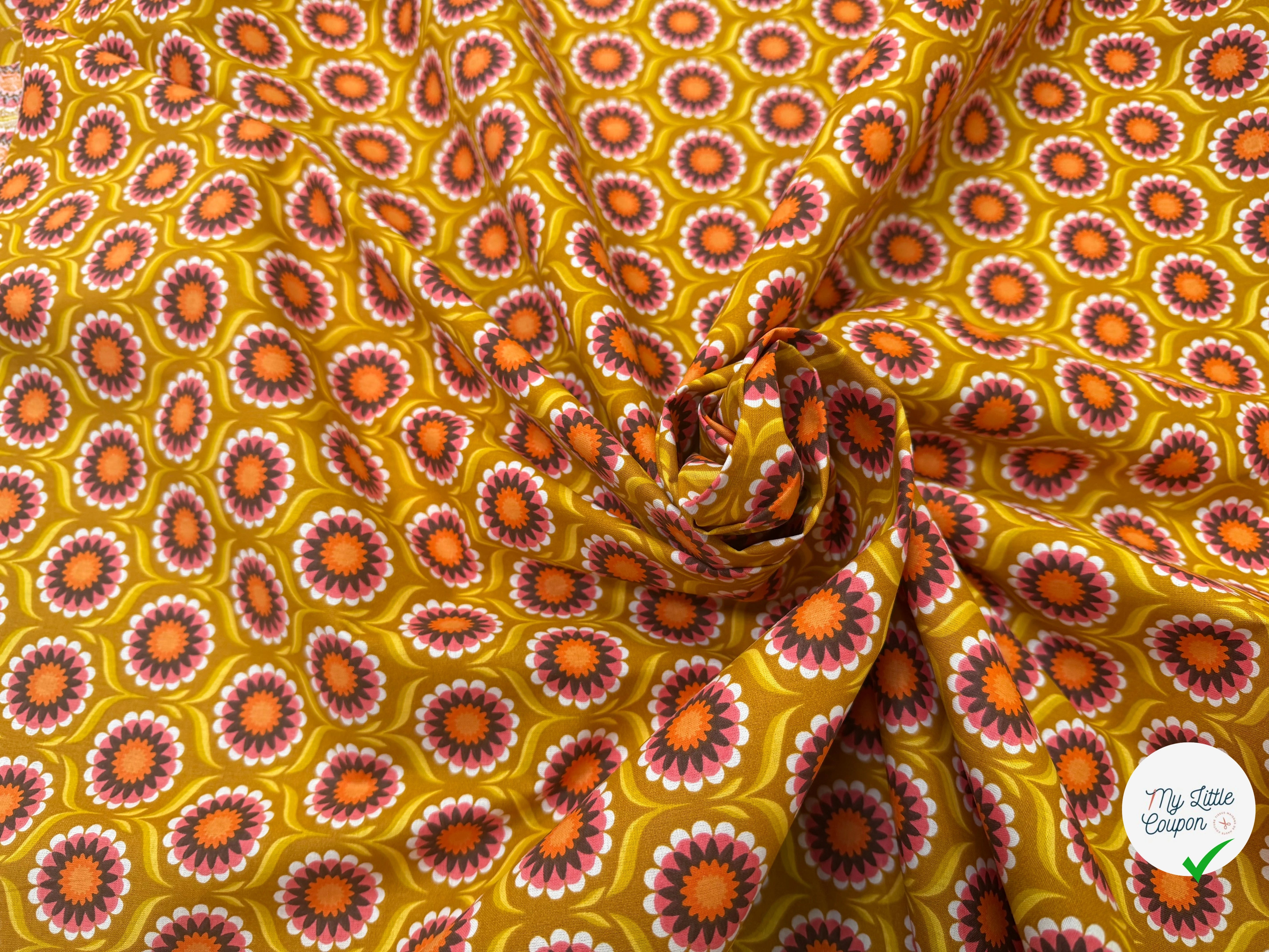 PERCALE DE COTON JOLIJOLI CURRY 150 CM - My Little Coupon