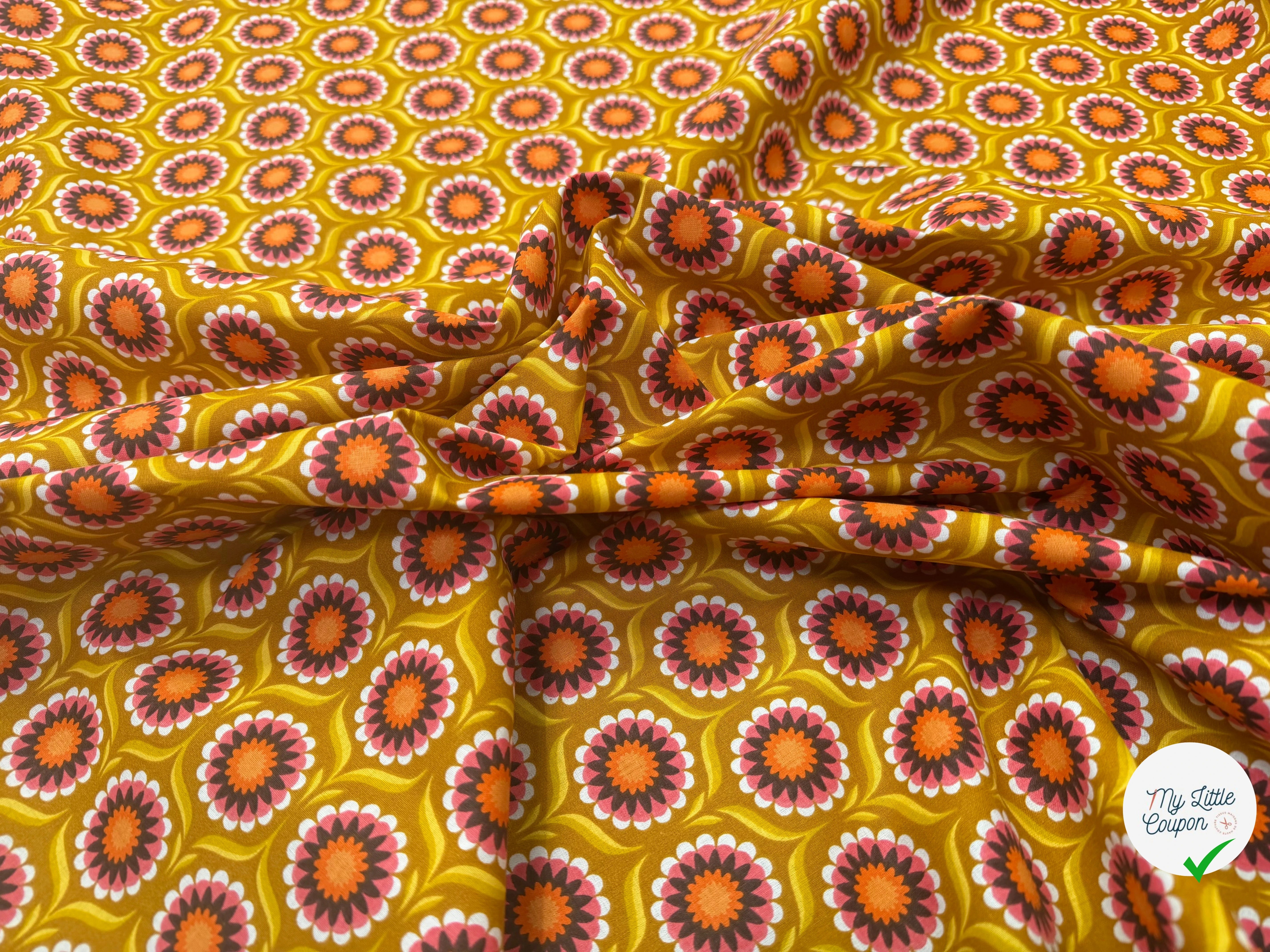 PERCALE DE COTON JOLIJOLI CURRY 150 CM - My Little Coupon