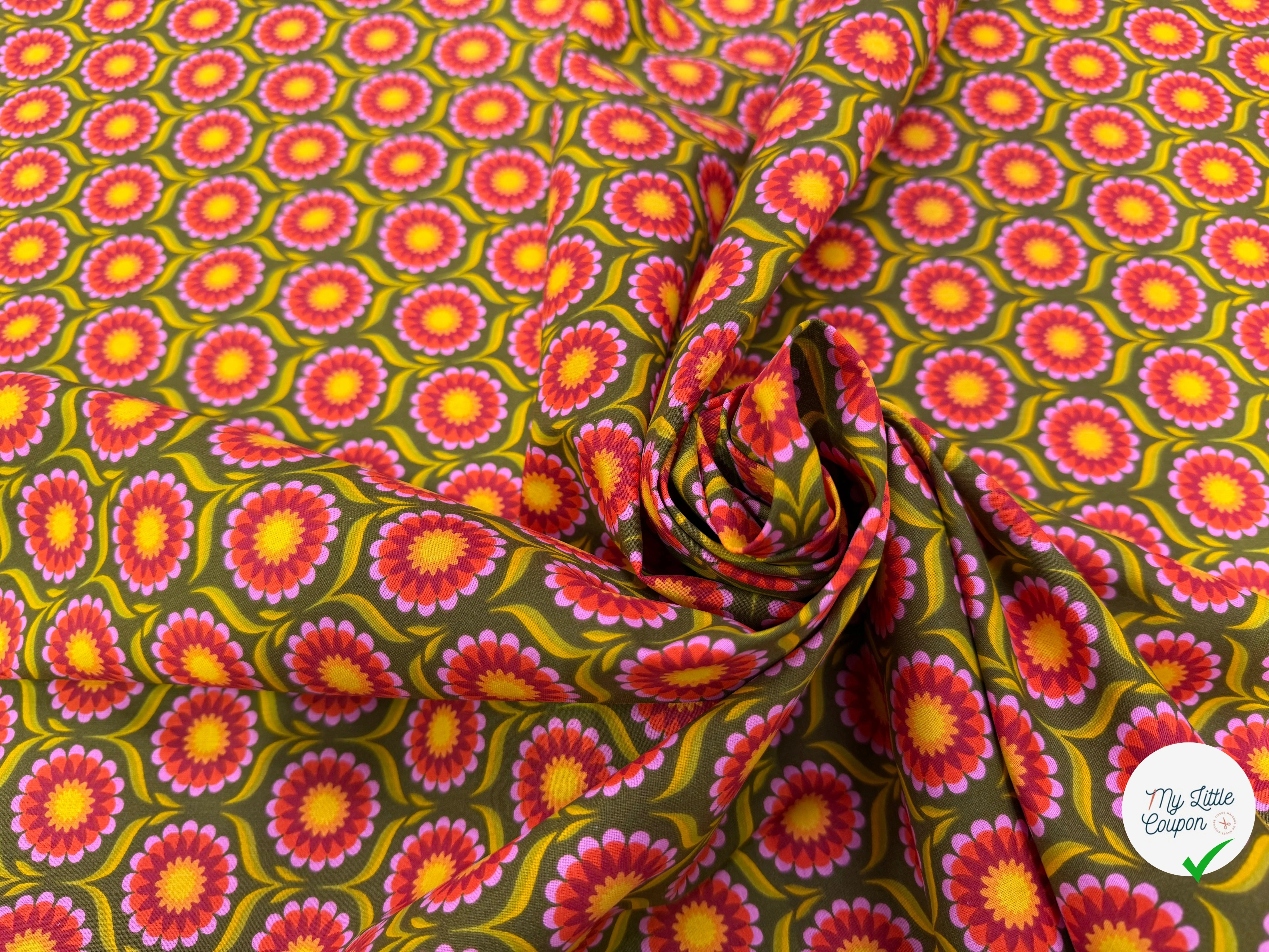 PERCALE DE COTON JOLIJOLI VERT 150 CM - My Little Coupon