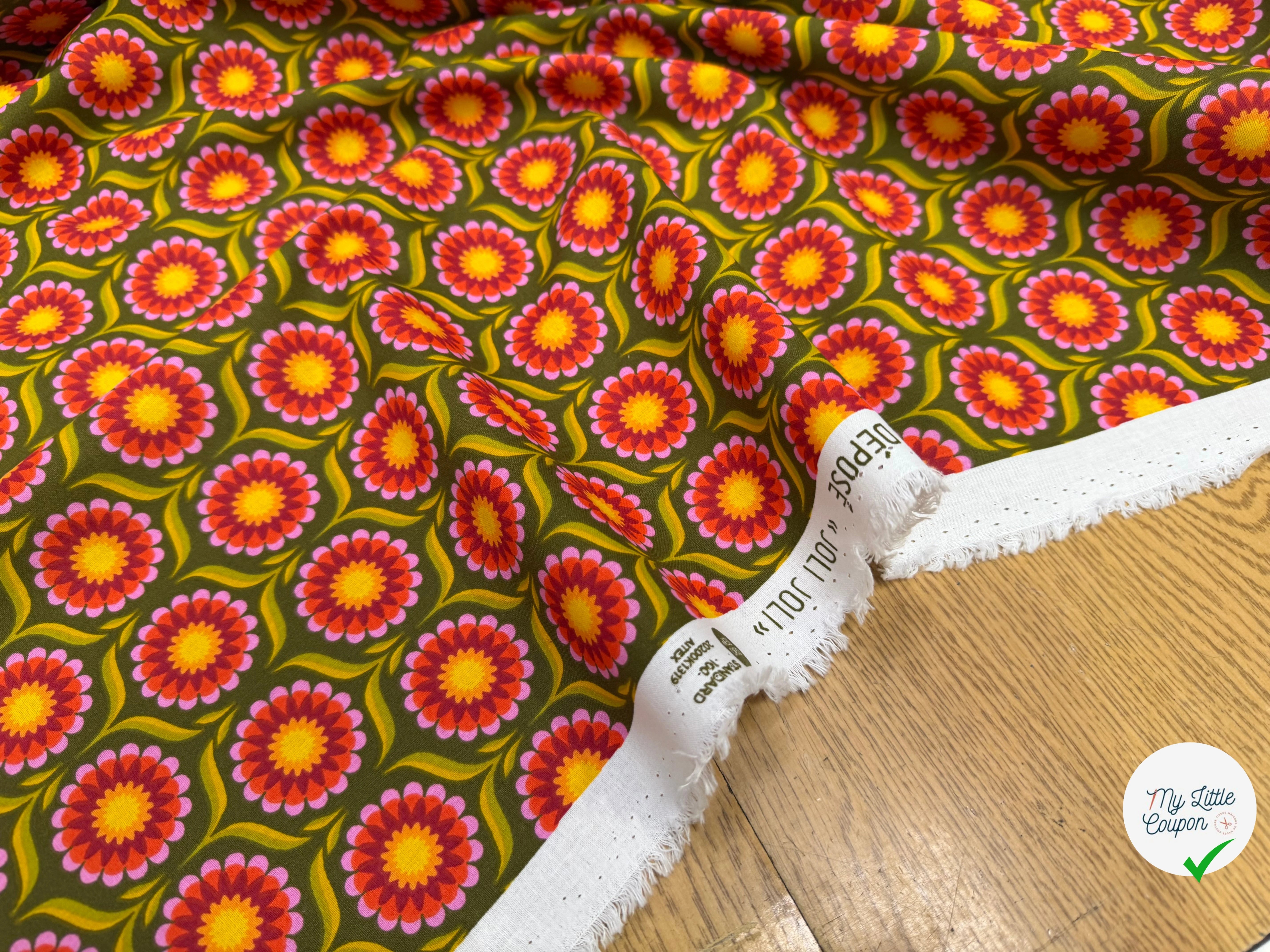 PERCALE DE COTON JOLIJOLI VERT 150 CM - My Little Coupon