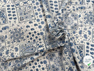 PERCALE DE COTON KANSAS BLANC BLEU 150 CM - My Little Coupon