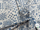 PERCALE DE COTON KANSAS BLANC BLEU 150 CM - My Little Coupon