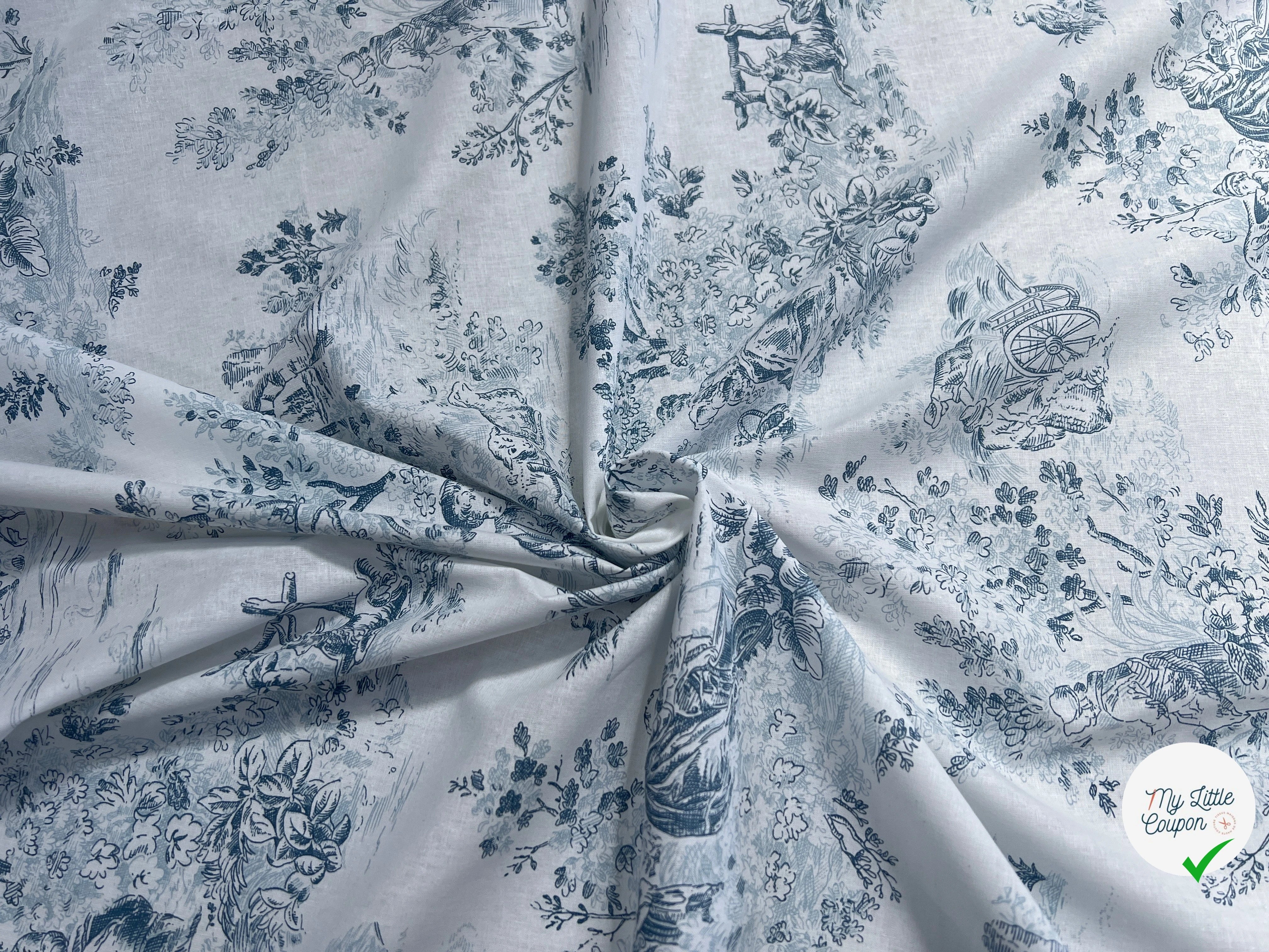 PERCALE DE COTON MANON BLEU - My Little Coupon