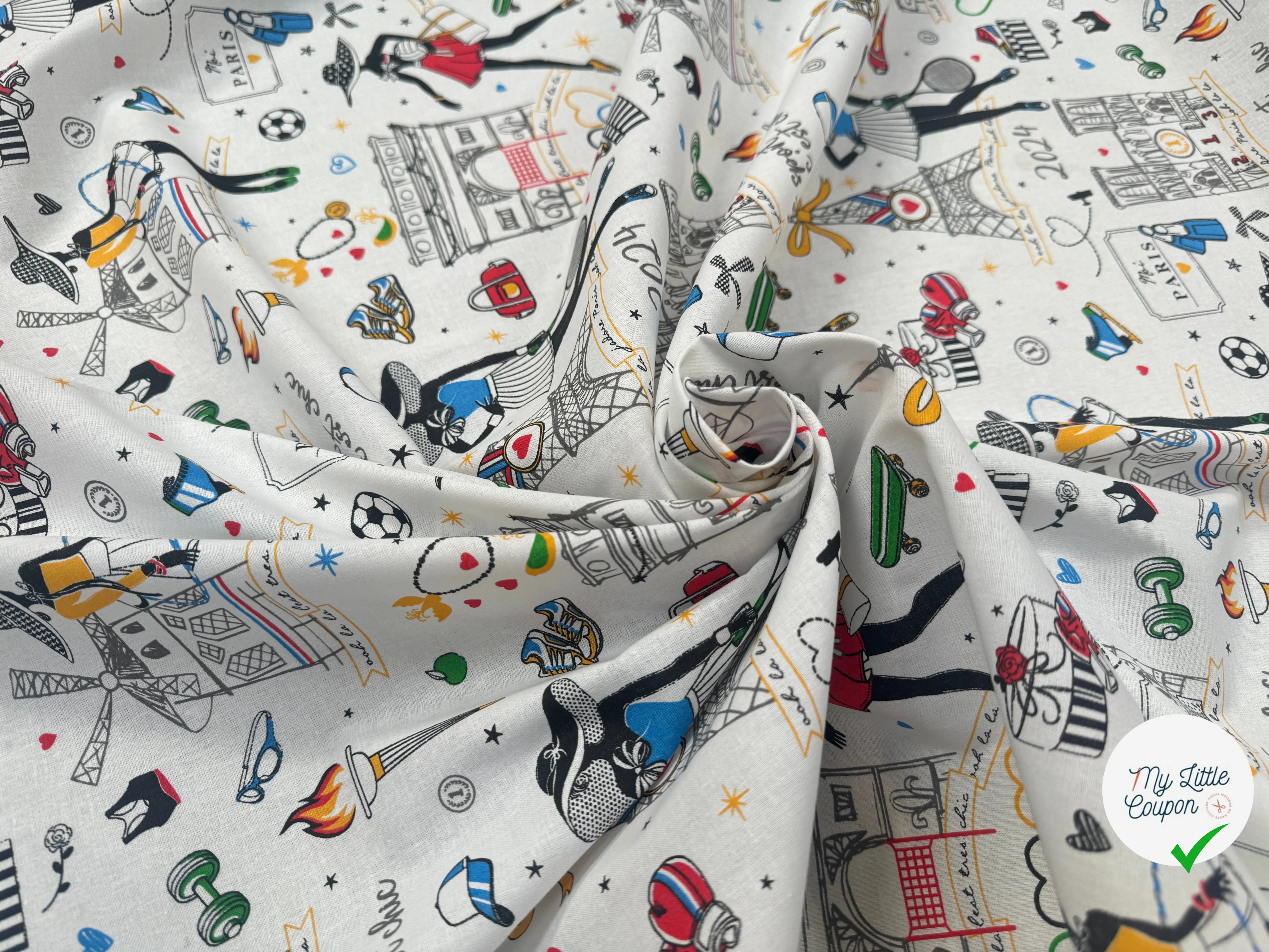 PERCALE DE COTON MEDAILLE BLANC - My Little Coupon