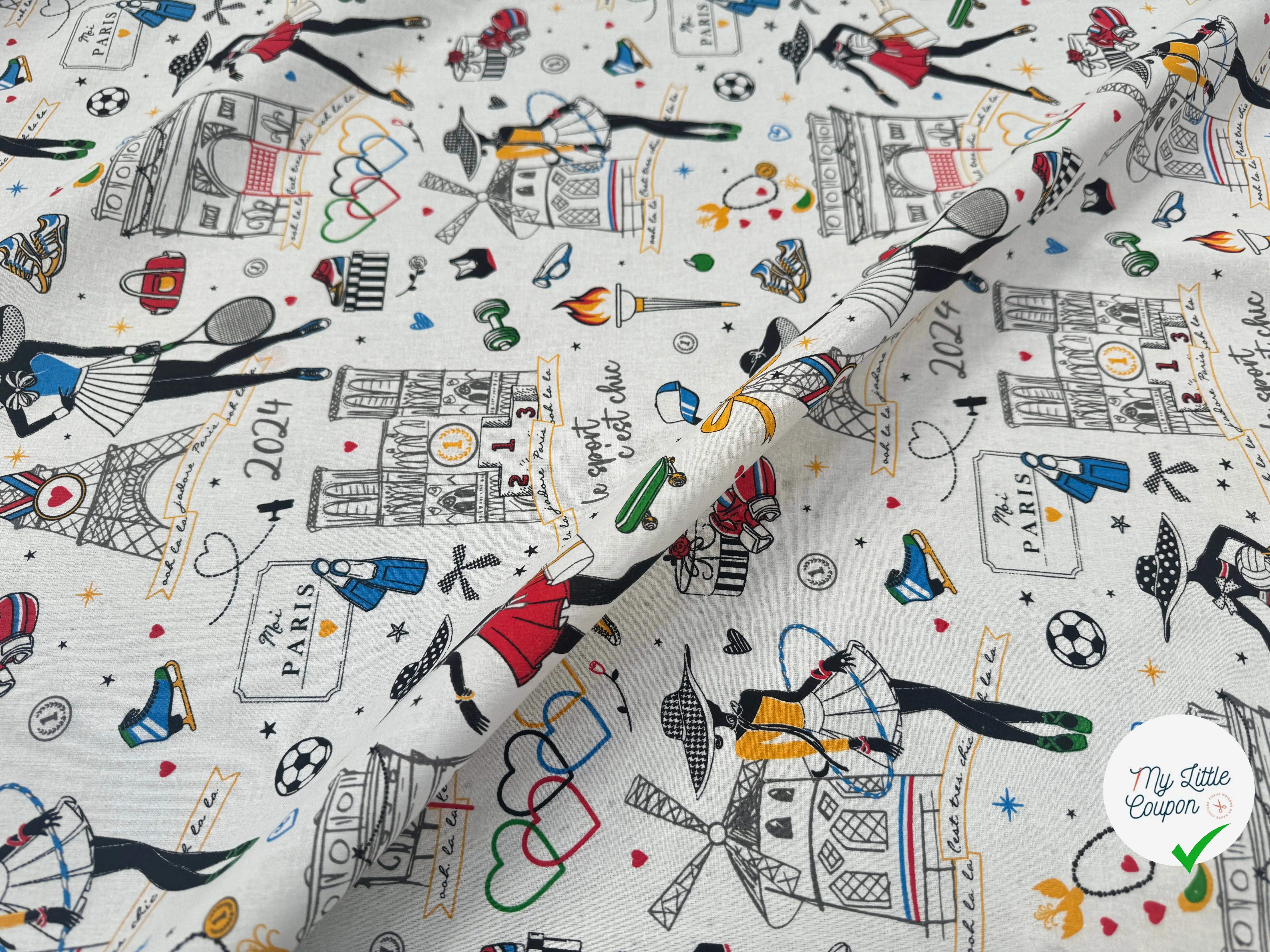 PERCALE DE COTON MEDAILLE BLANC - My Little Coupon
