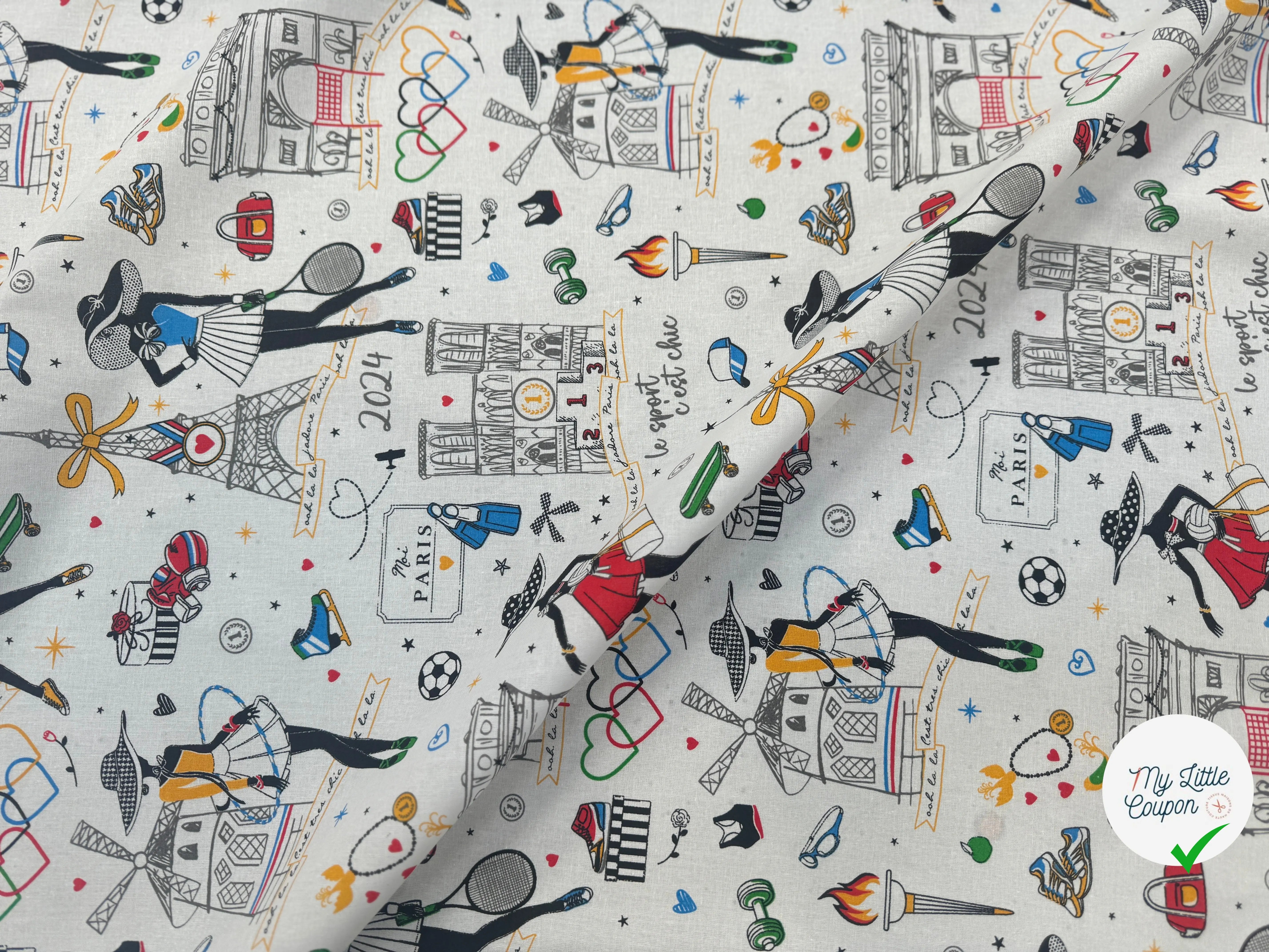 PERCALE DE COTON MEDAILLE BLANC - My Little Coupon