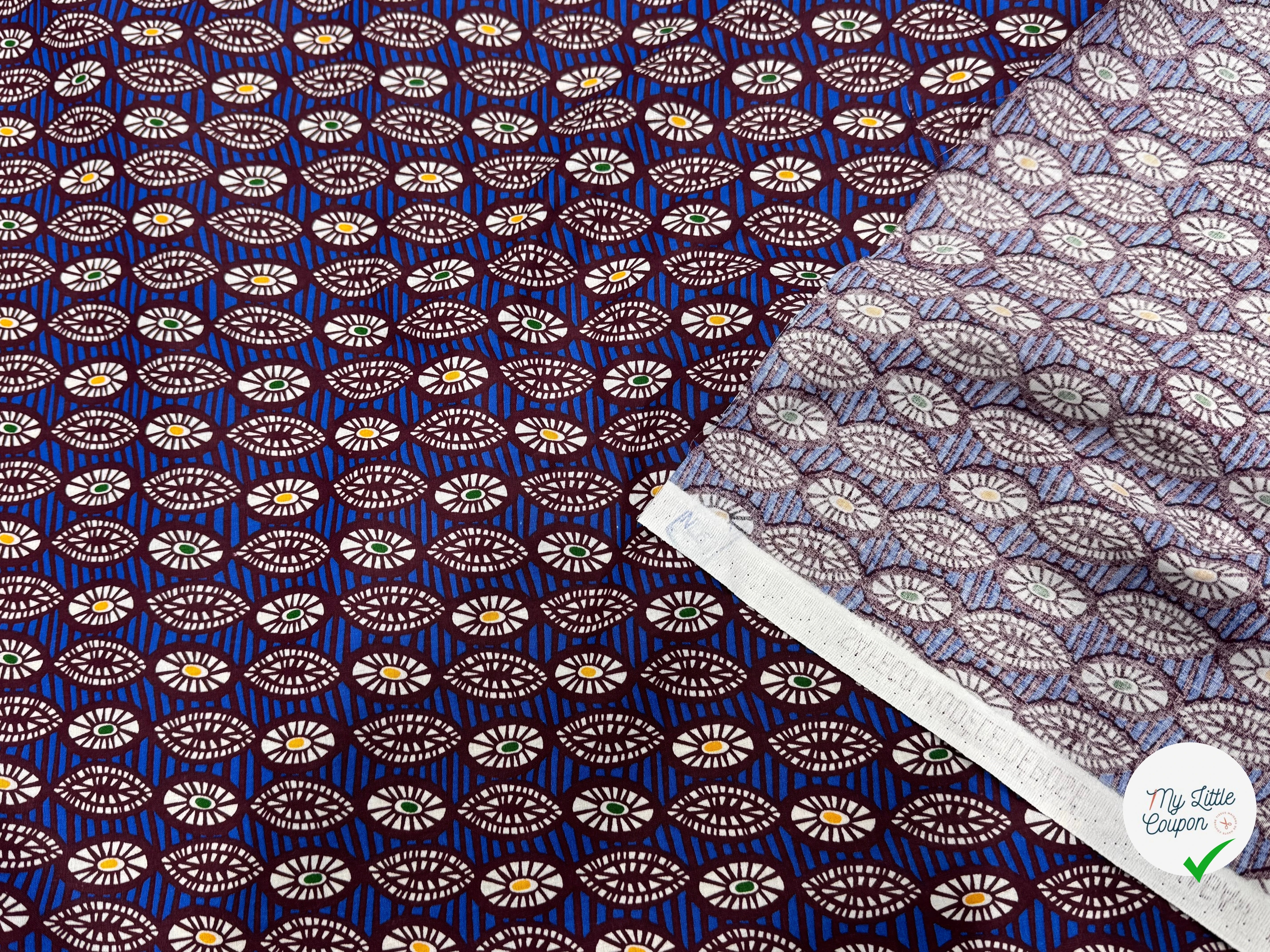 PERCALE DE COTON OUAGA BLEU 150 CM - My Little Coupon