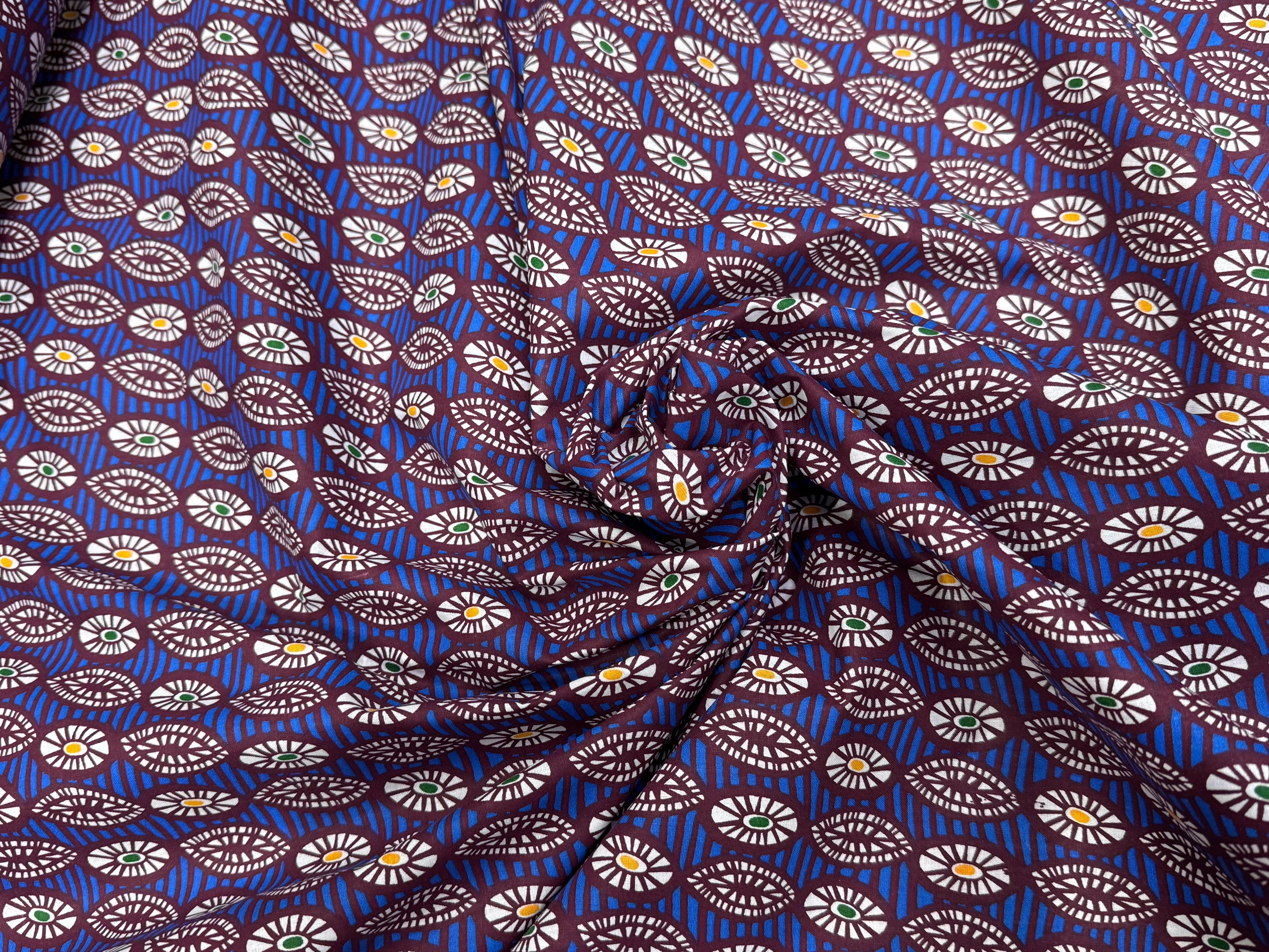 PERCALE DE COTON OUAGA BLEU 150 CM - My Little Coupon