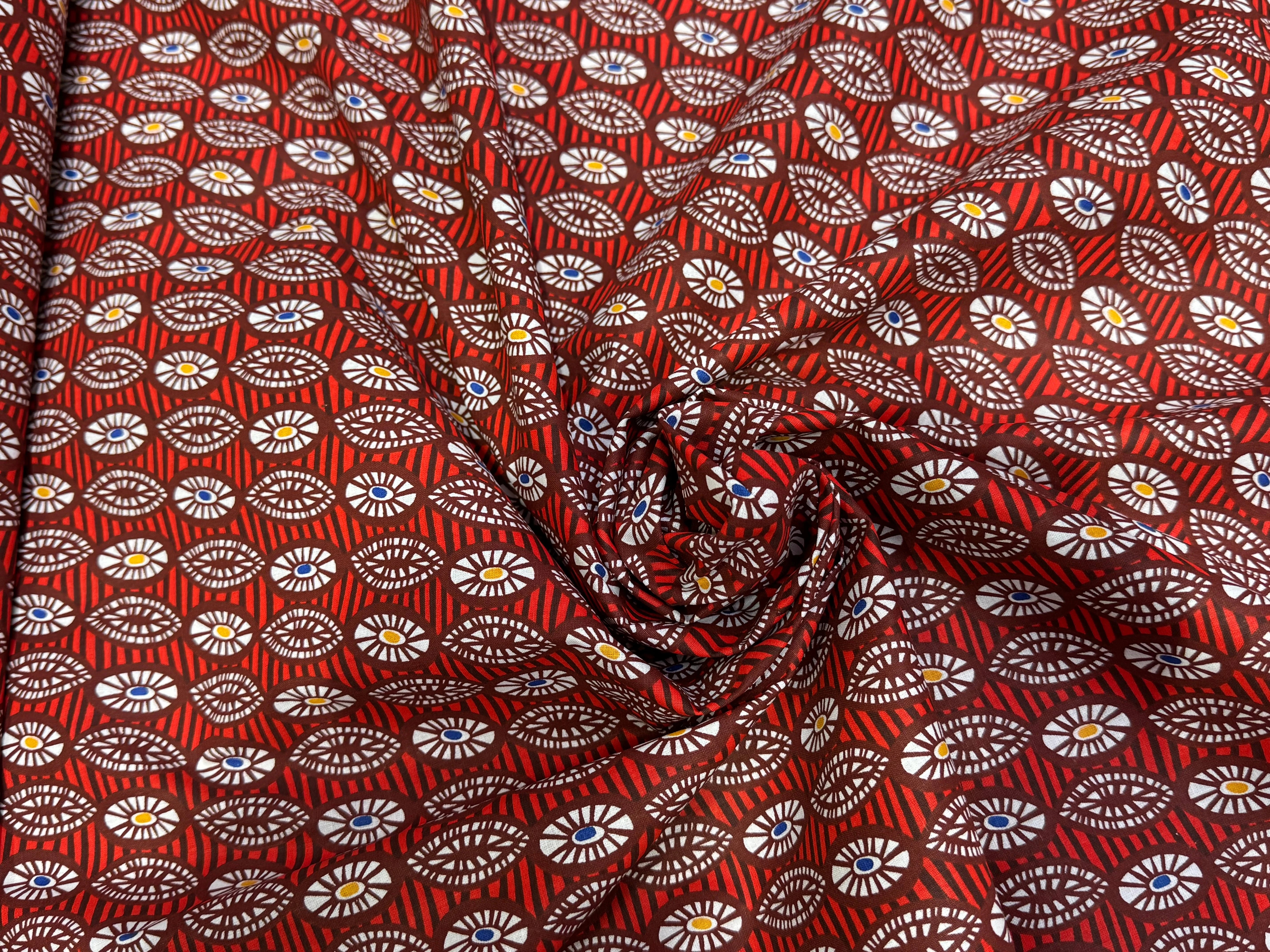 PERCALE DE COTON OUAGA ROUGE 150 CM - My Little Coupon