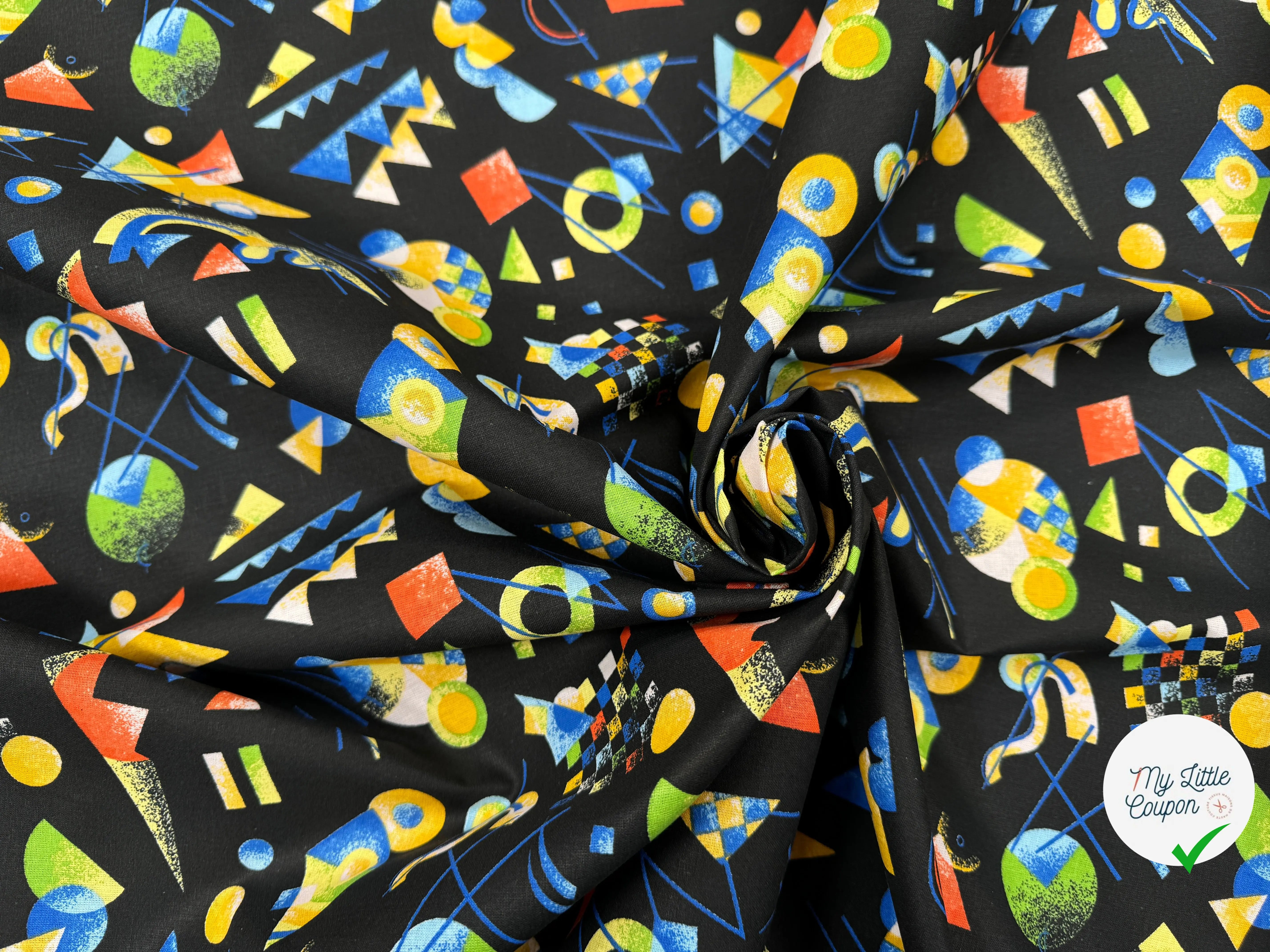 PERCALE DE COTON RETRO NOIR - My Little Coupon