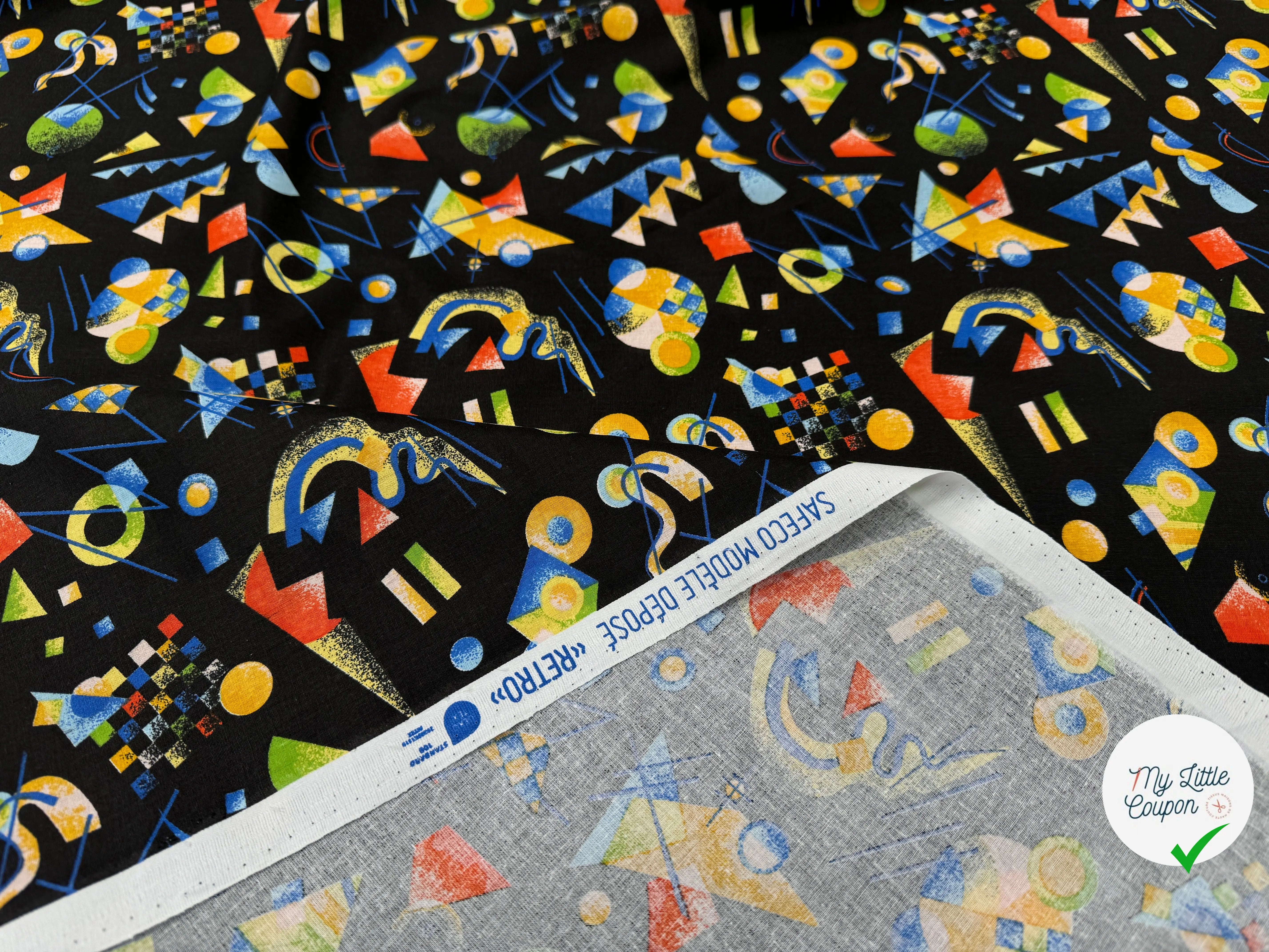 PERCALE DE COTON RETRO NOIR - My Little Coupon