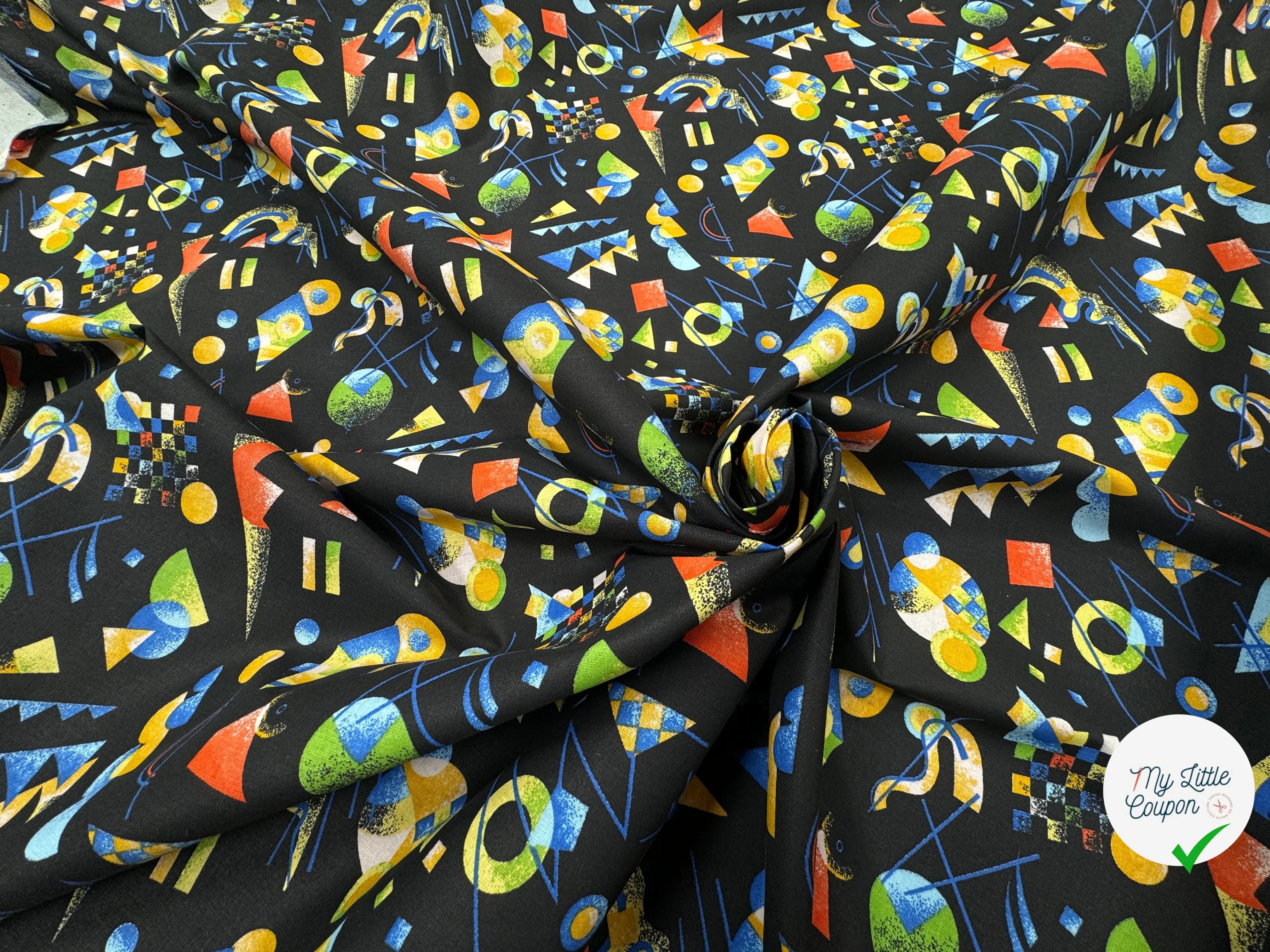 PERCALE DE COTON RETRO NOIR - My Little Coupon