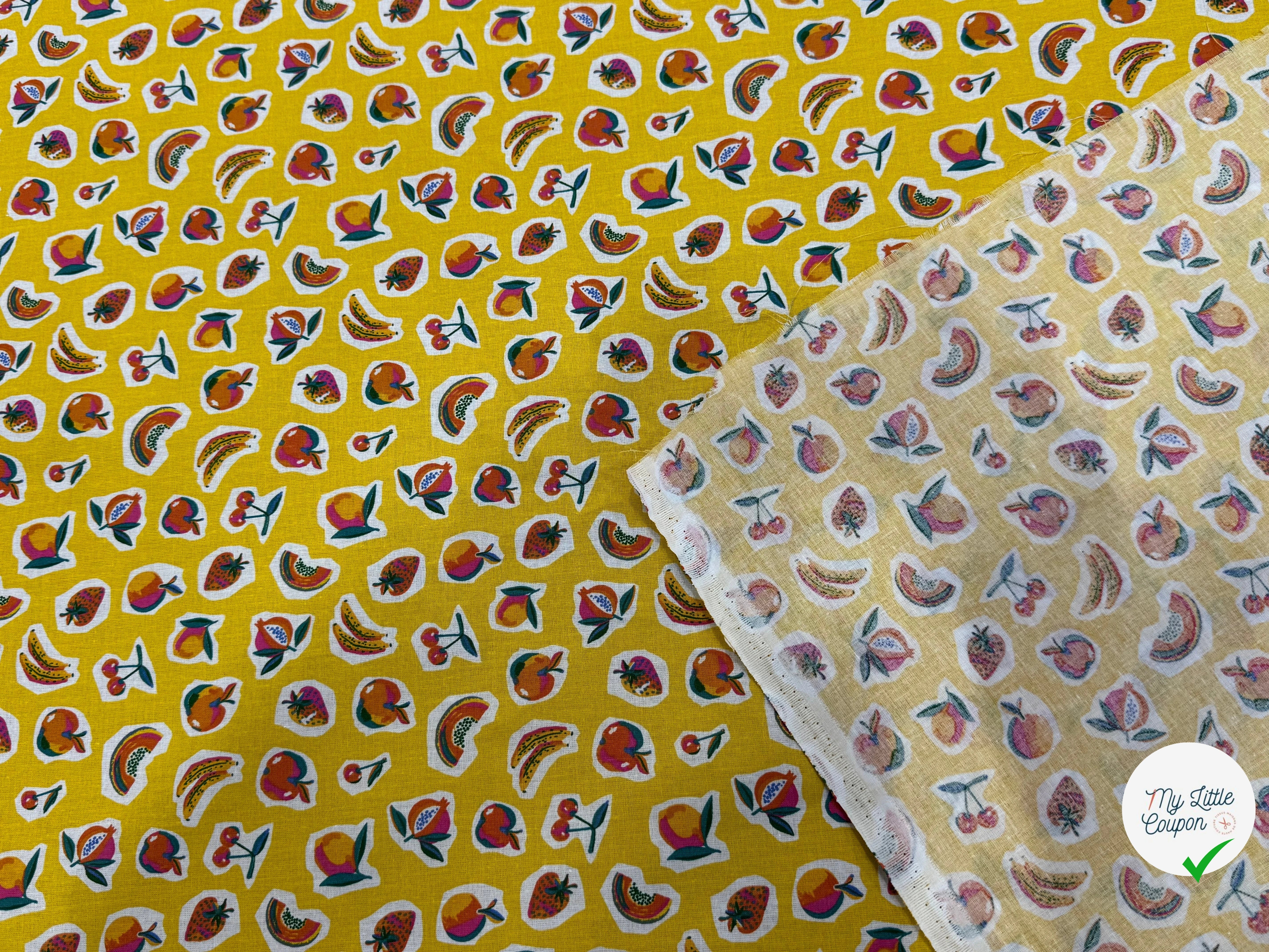 PERCALE DE COTON SIROP JAUNE 150 CM - My Little Coupon