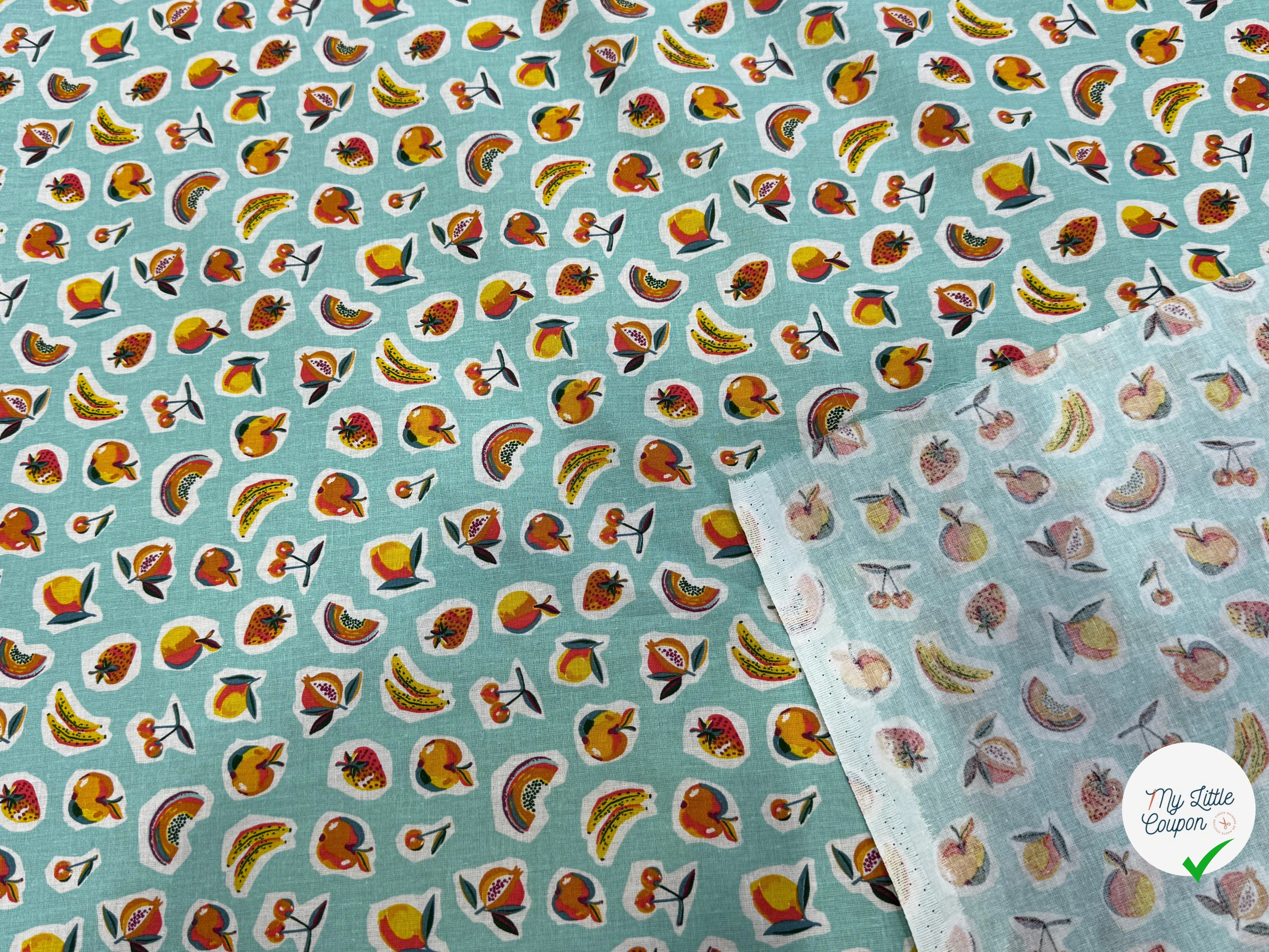 PERCALE DE COTON SIROP TURQUOISE 150 CM - My Little Coupon