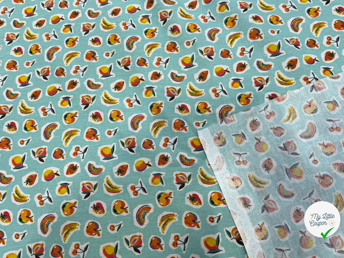 PERCALE DE COTON SIROP TURQUOISE 150 CM - My Little Coupon