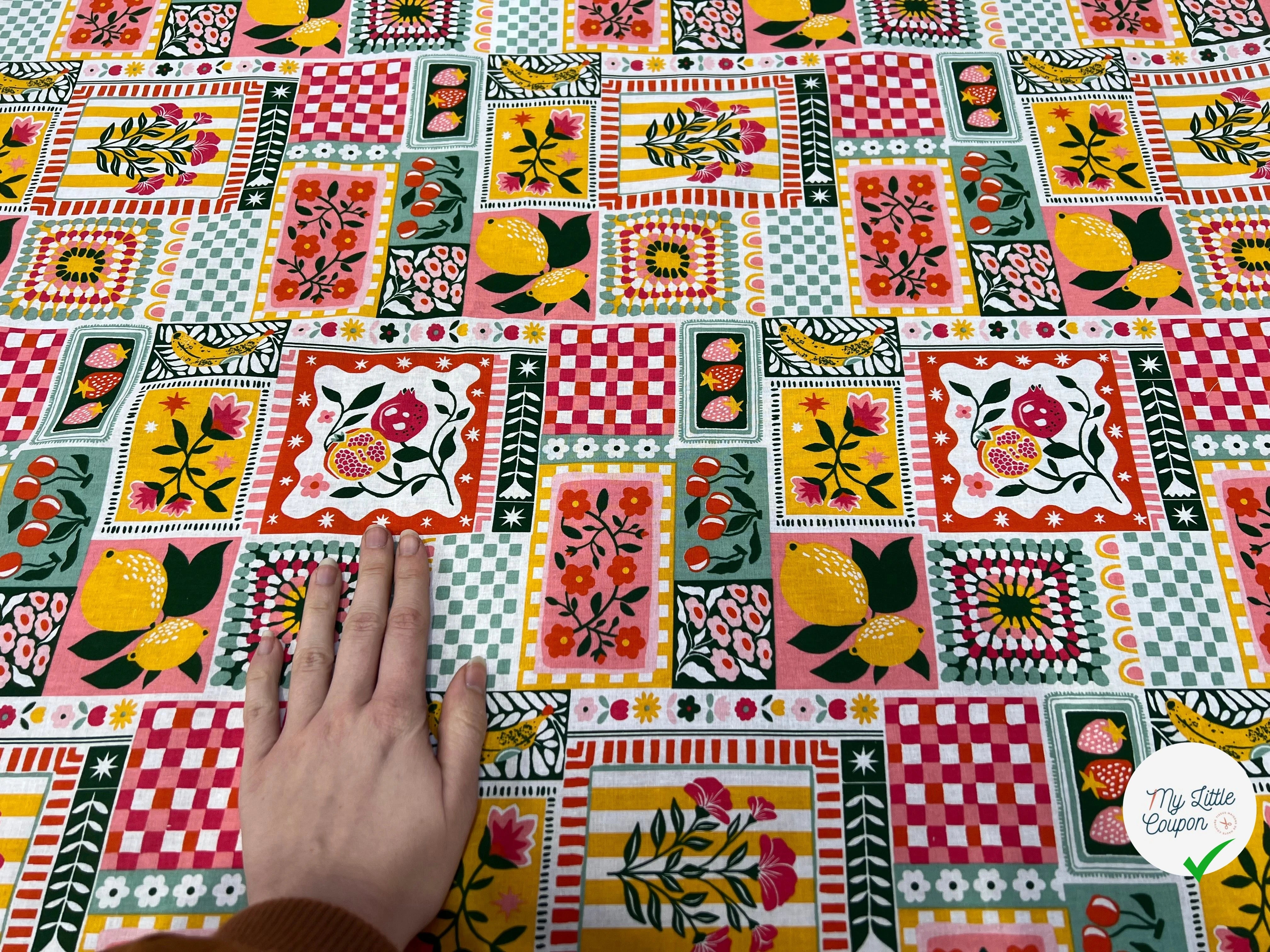 PERCALE DE COTON SMOOTHIE MULTICO 150 CM - My Little Coupon