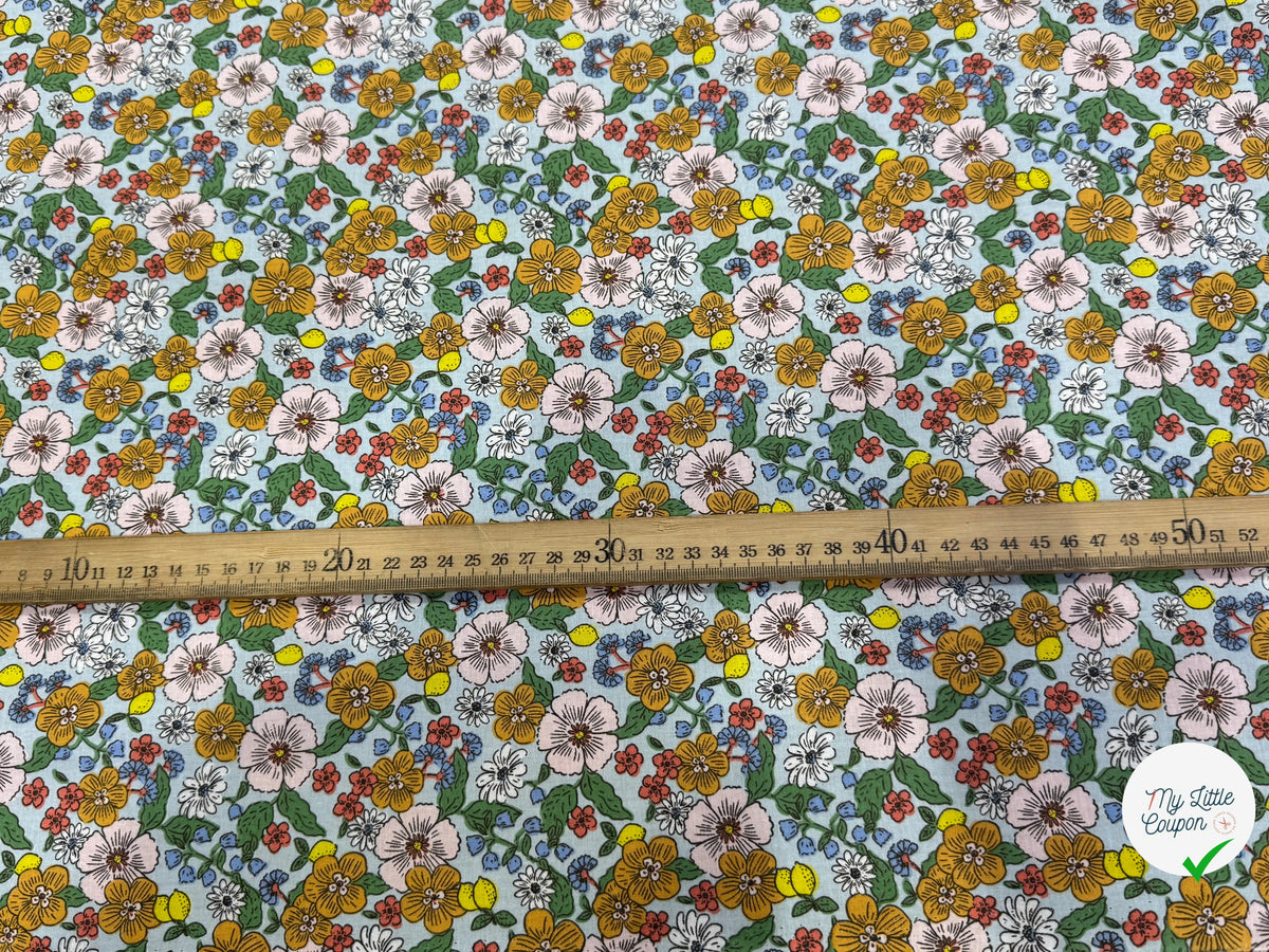 PERCALE DE COTON SUZIE CIEL 150 CM - My Little Coupon