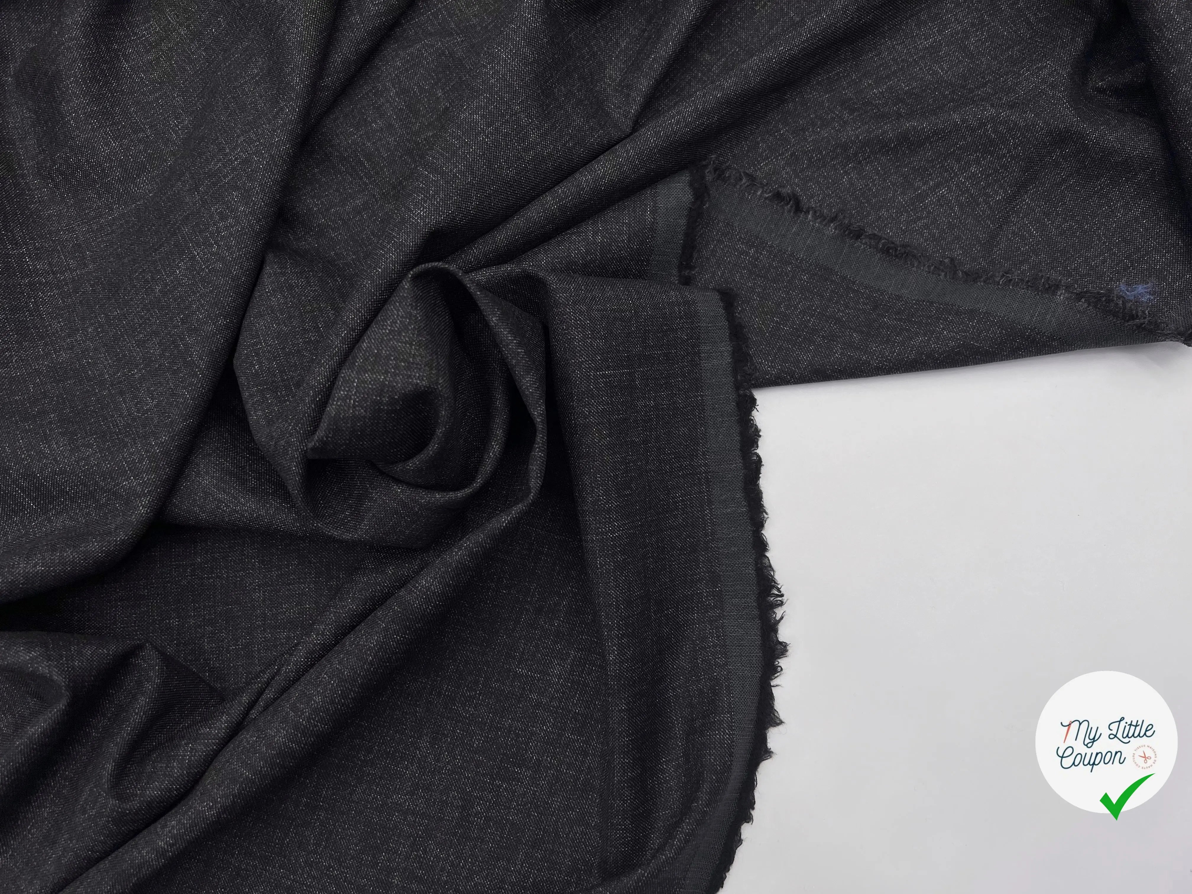 PETIT LAINAGE FIN ET DOUX FLAMME NOIR - coupon de tissu de 3 mètres - My Little Coupon - tissu - coudre