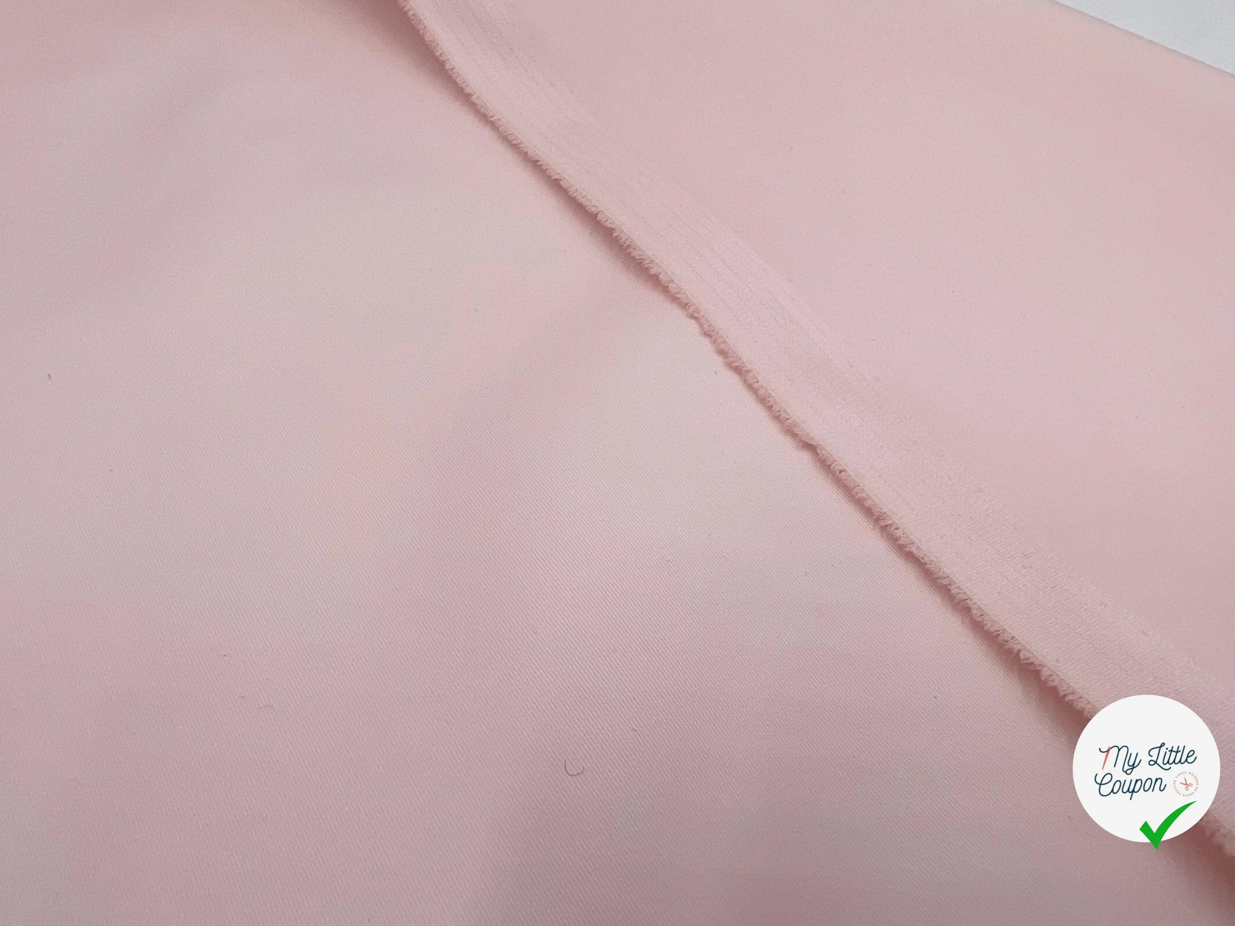 PETIT SERGÉ DE COTON TRÈS FIN ROSE PÂLE - My Little Coupon - tissu - coudre