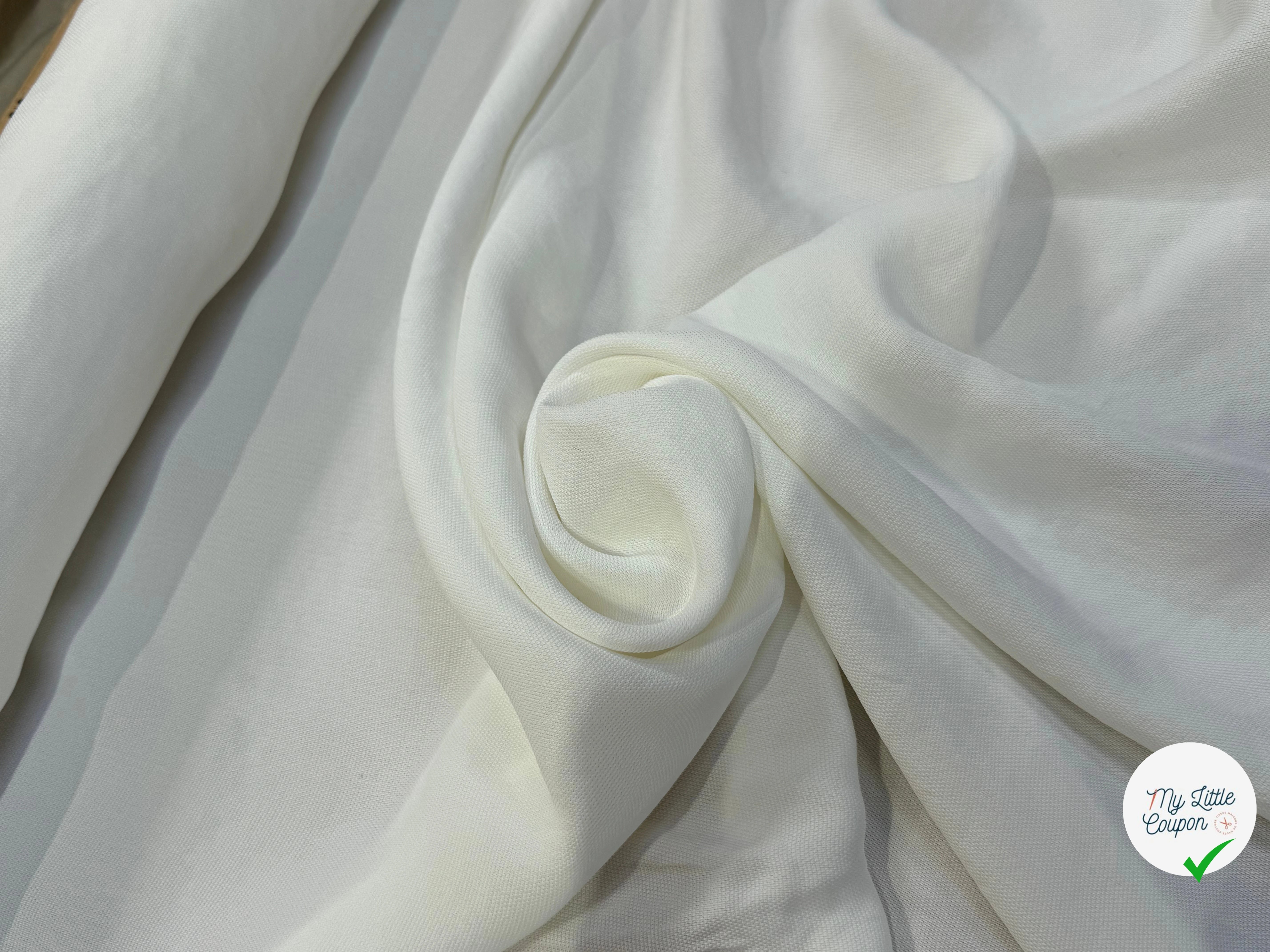 PIQUÉ ACETATE VISCOSE FLUIDE BLANC 33% VISCOSE - My Little Coupon