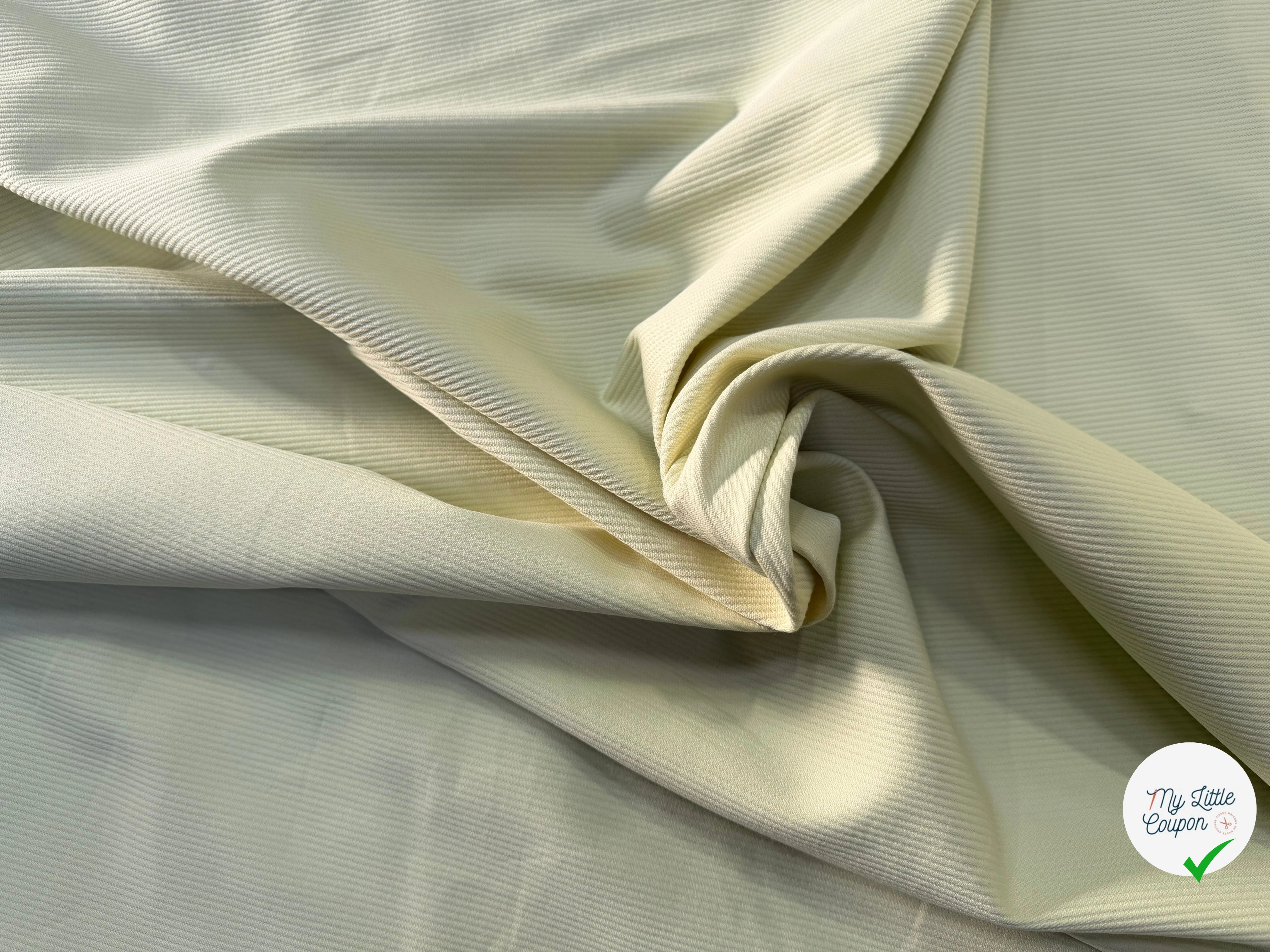 PIQUÉ COTON STRETCH JAUNE CLAIR PRESQUE ANIS PASTAGA - My Little Coupon