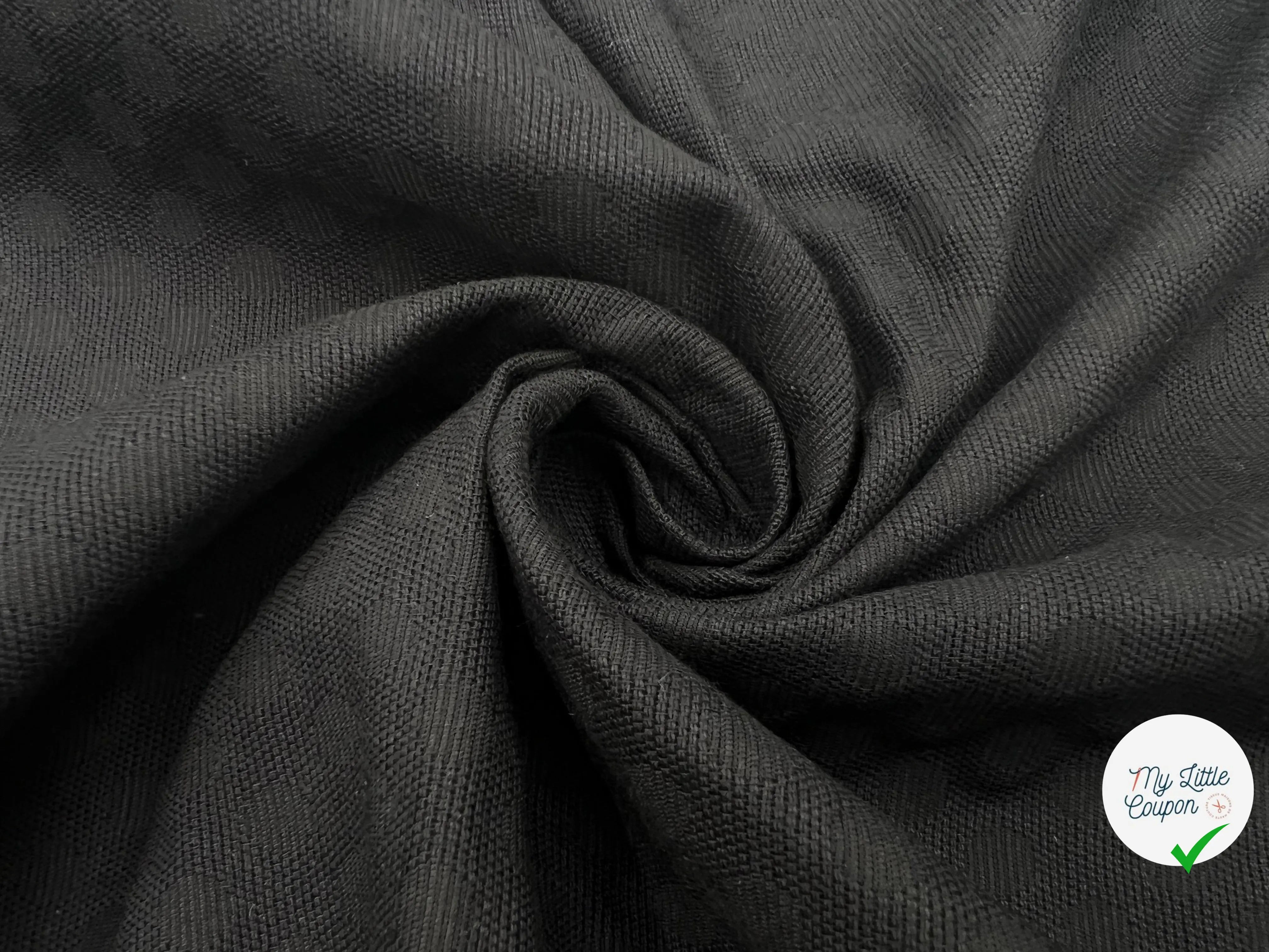 PIQUÉ DE COTON CERCLES JACAQUARD NOIR - My Little Coupon - tissu - coudre