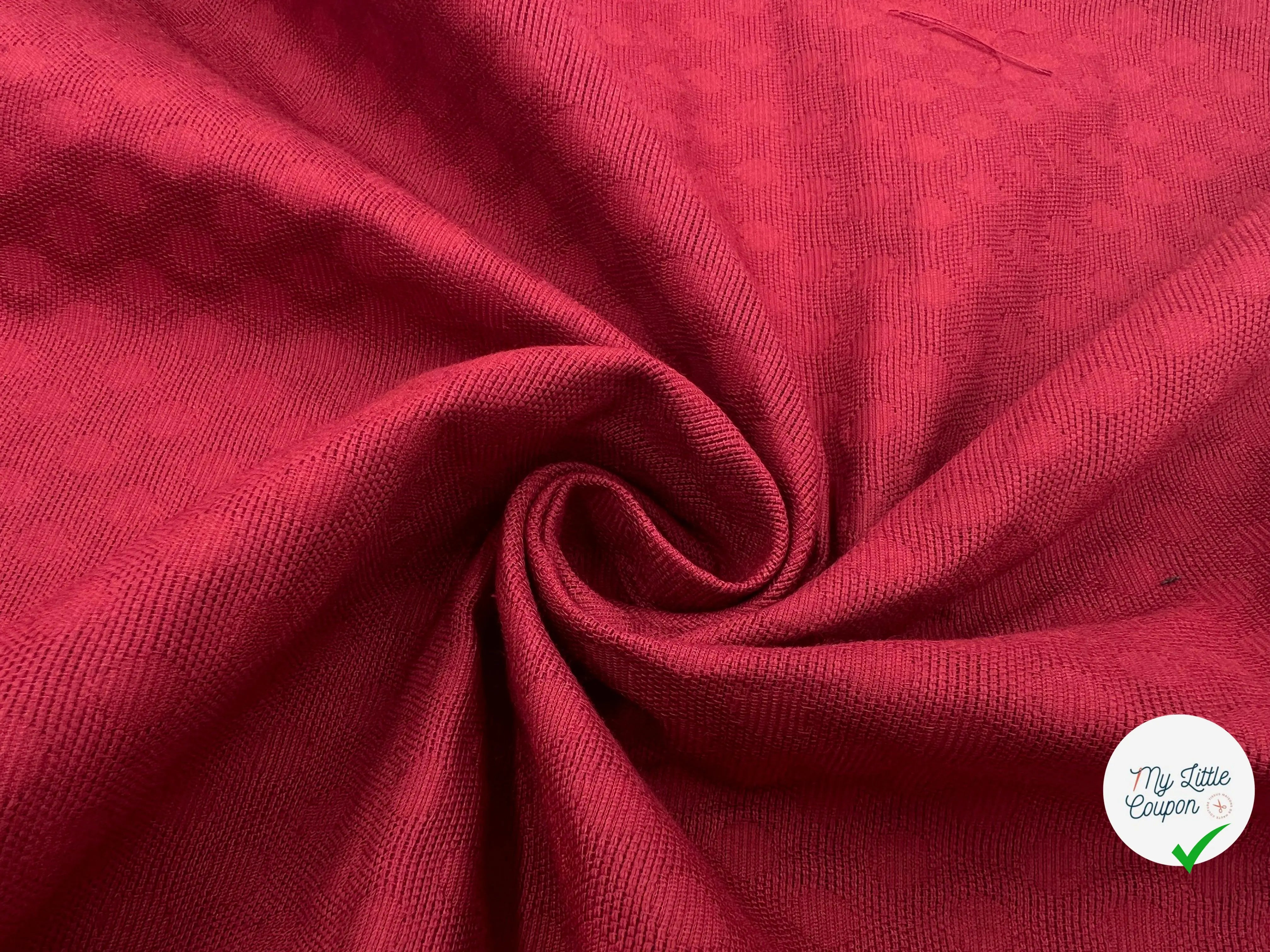 PIQUÉ DE COTON CERCLES ROUGE FONCÉ - My Little Coupon - tissu - coudre