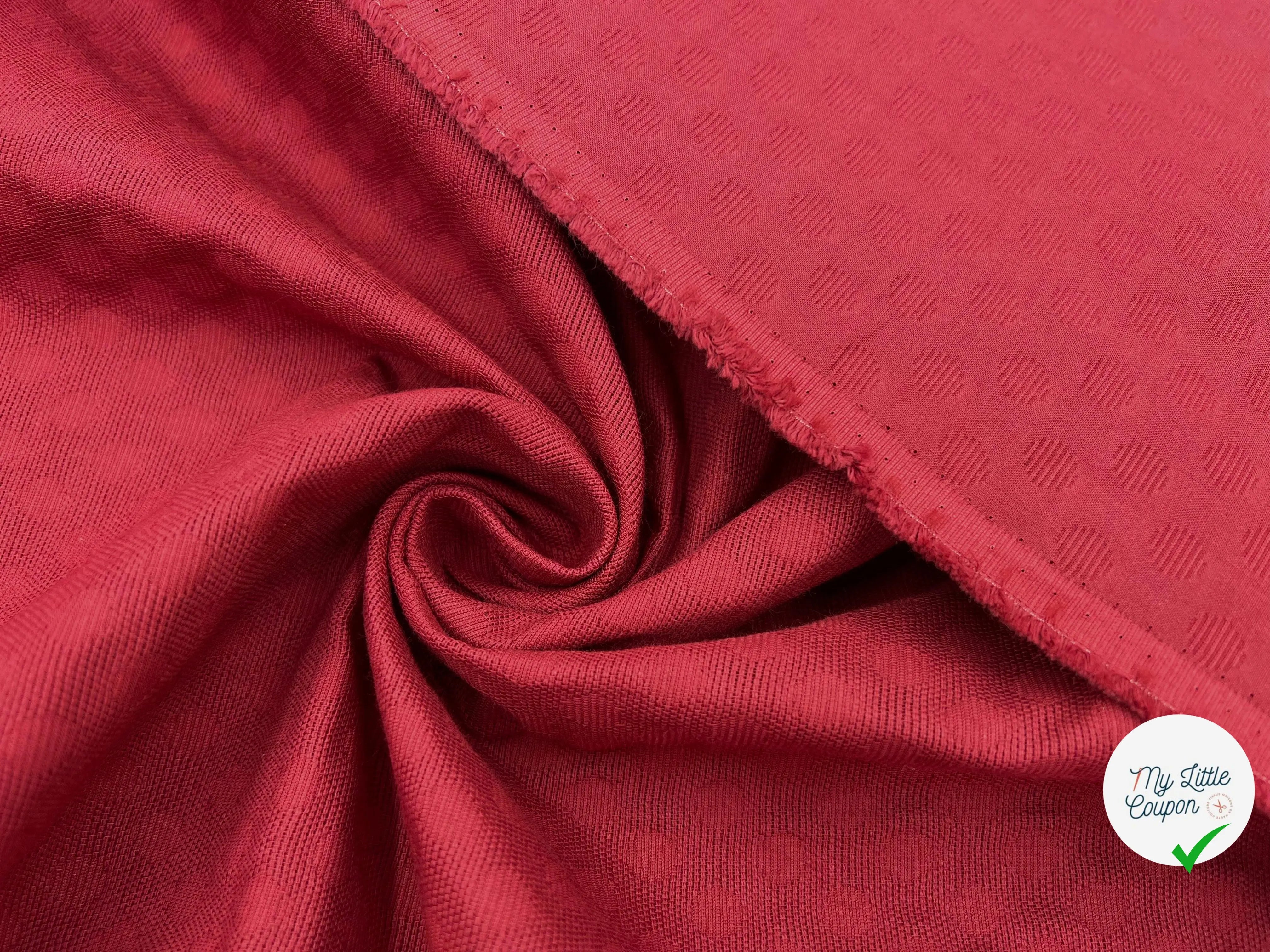 PIQUÉ DE COTON CERCLES ROUGE FONCÉ - My Little Coupon - tissu - coudre