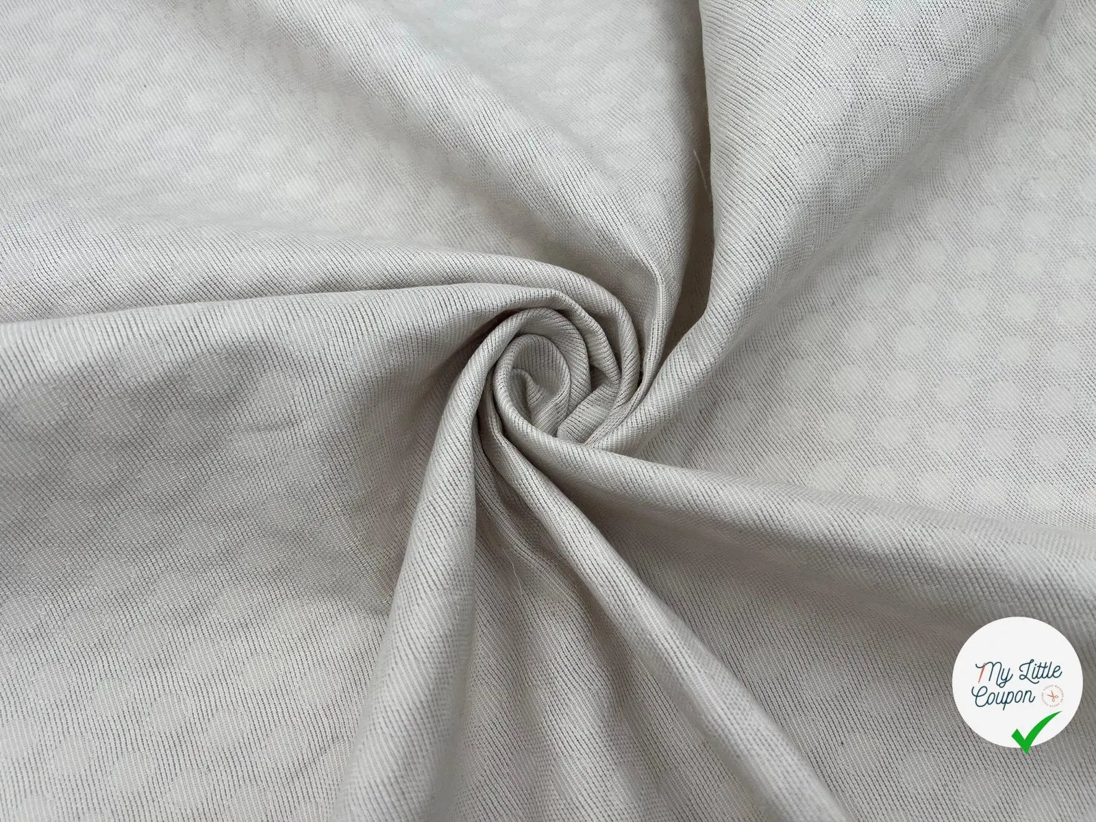 PIQUÉ DE COTON JACQUARD RUCHES BEIGES - My Little Coupon - tissu - coudre