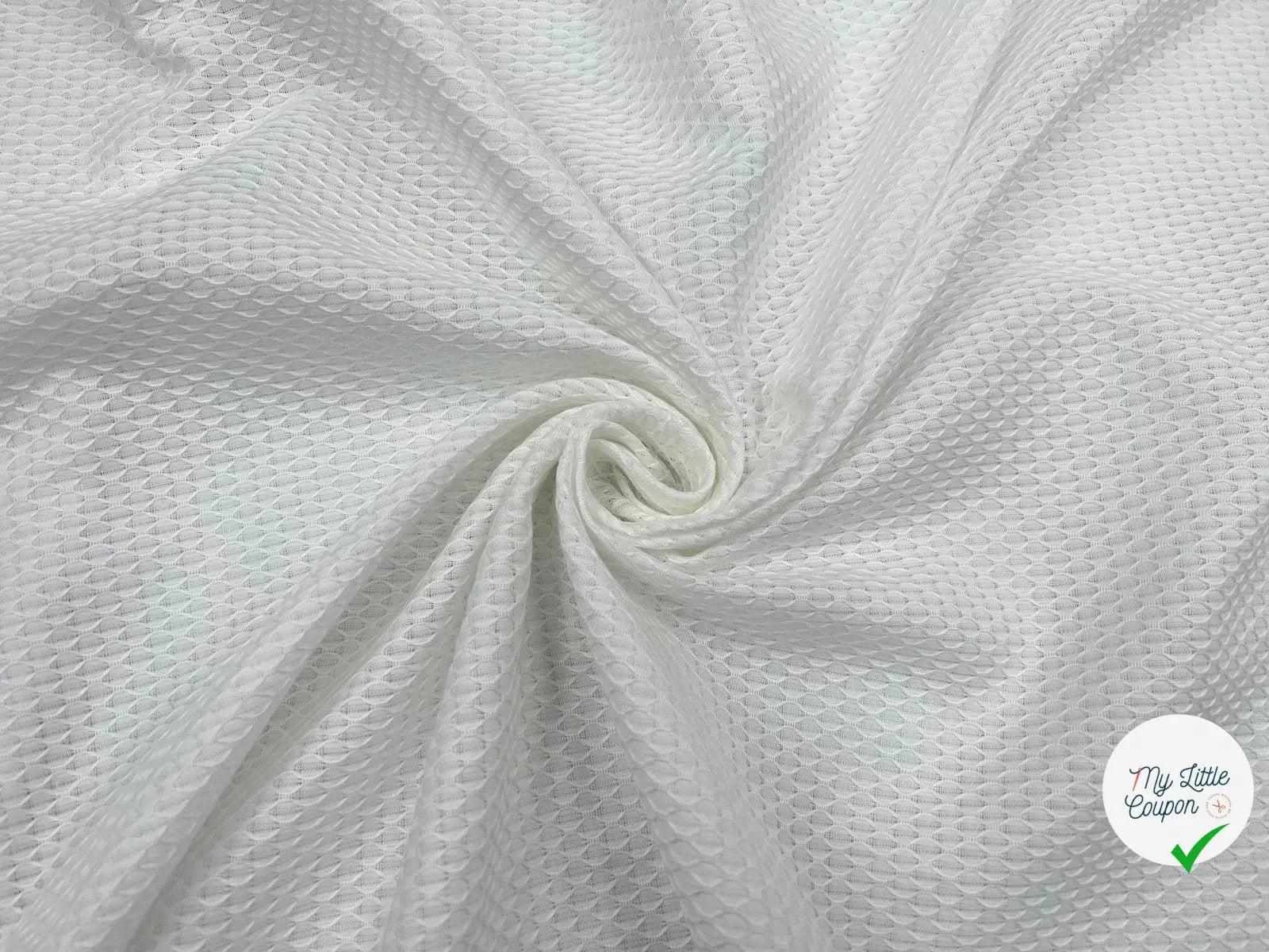 PIQUÉ DE COTON LOSANGE BLANC - My Little Coupon - tissu - coudre