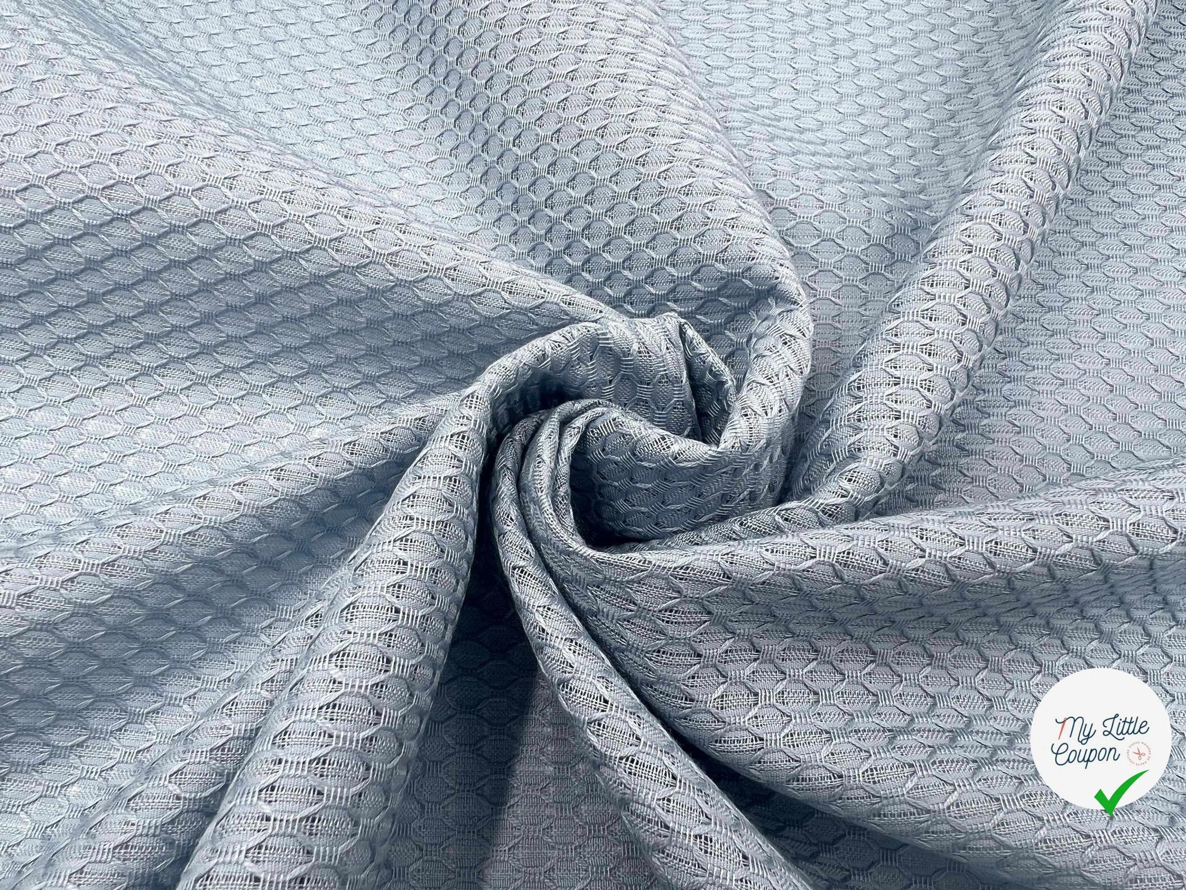 PIQUÉ DE COTON LOSANGE BLEU - My Little Coupon - tissu - coudre