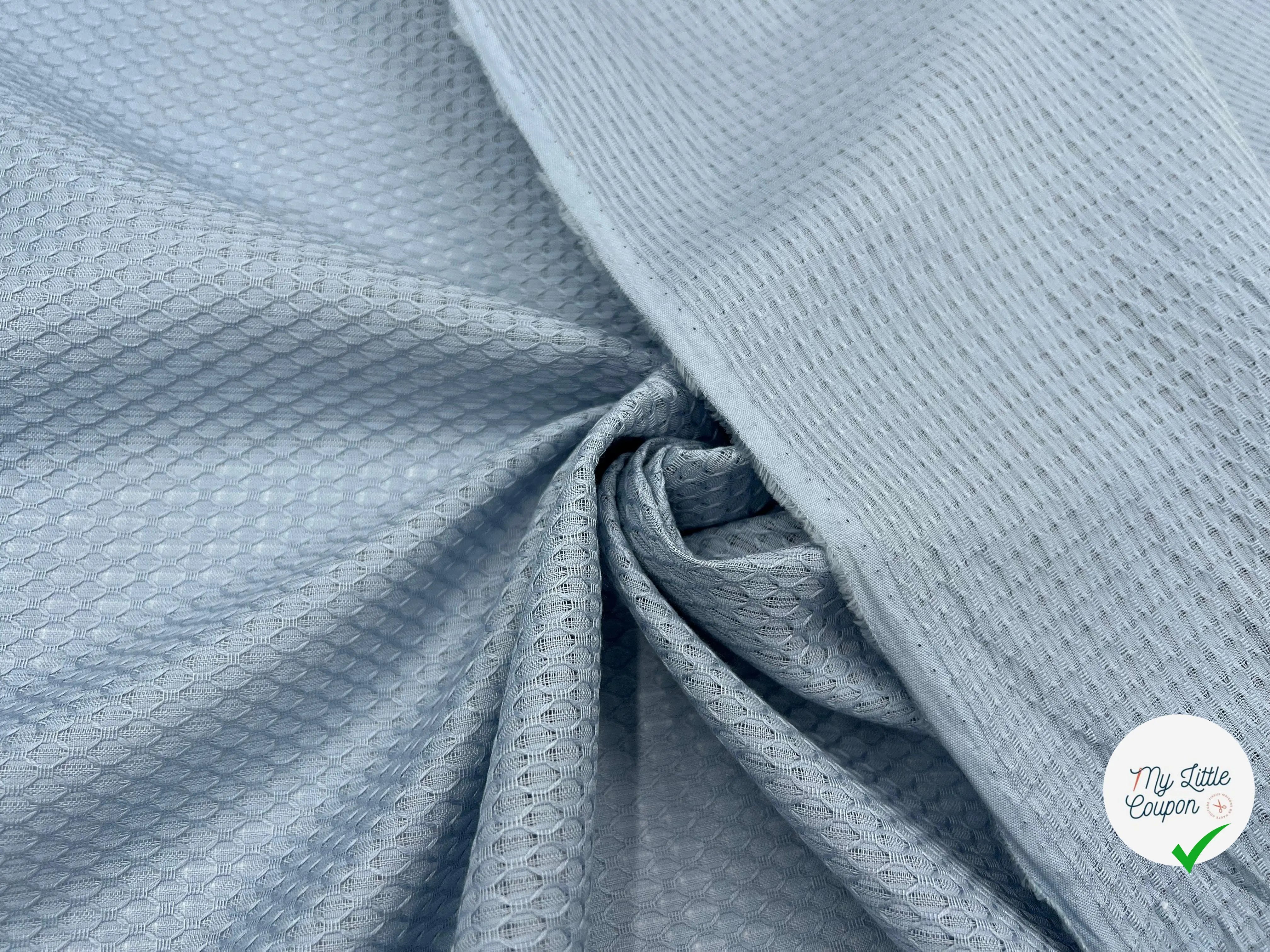 PIQUÉ DE COTON LOSANGE BLEU - My Little Coupon - tissu - coudre