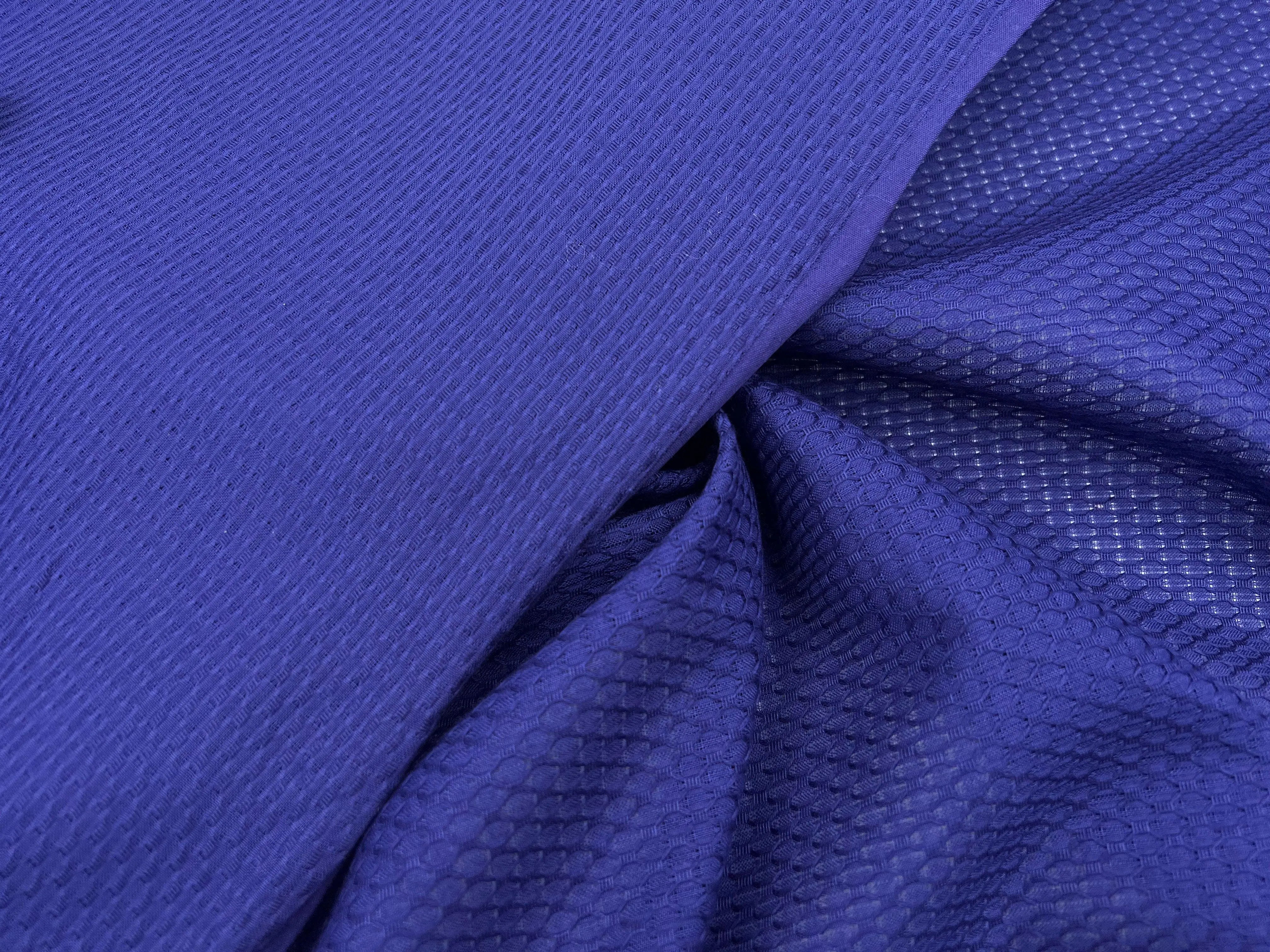 PIQUÉ DE COTON LOSANGE BLEU - My Little Coupon - tissu - coudre