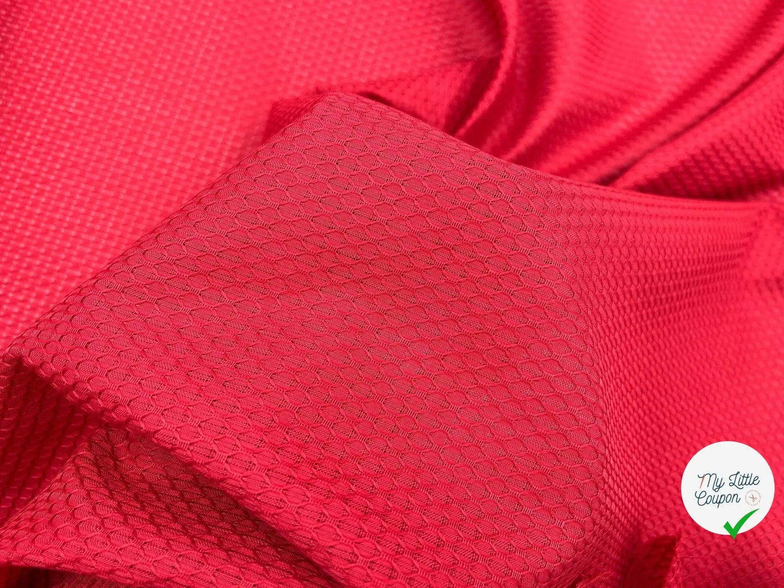 PIQUÉ DE COTON LOSANGE ROUGE SANG - My Little Coupon - tissu - coudre