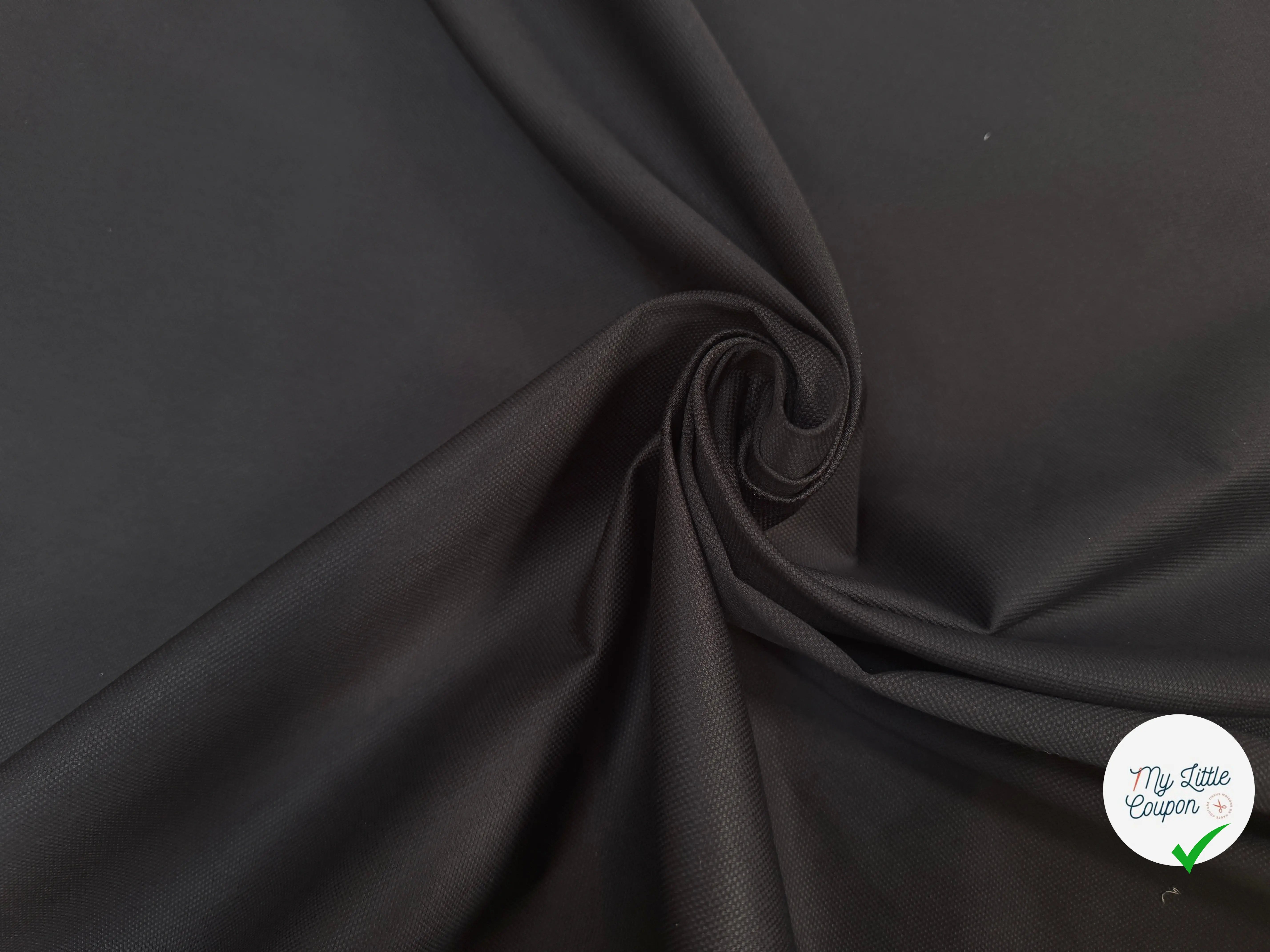 PIQUE DE COTON NOIR STRETCH - My Little Coupon