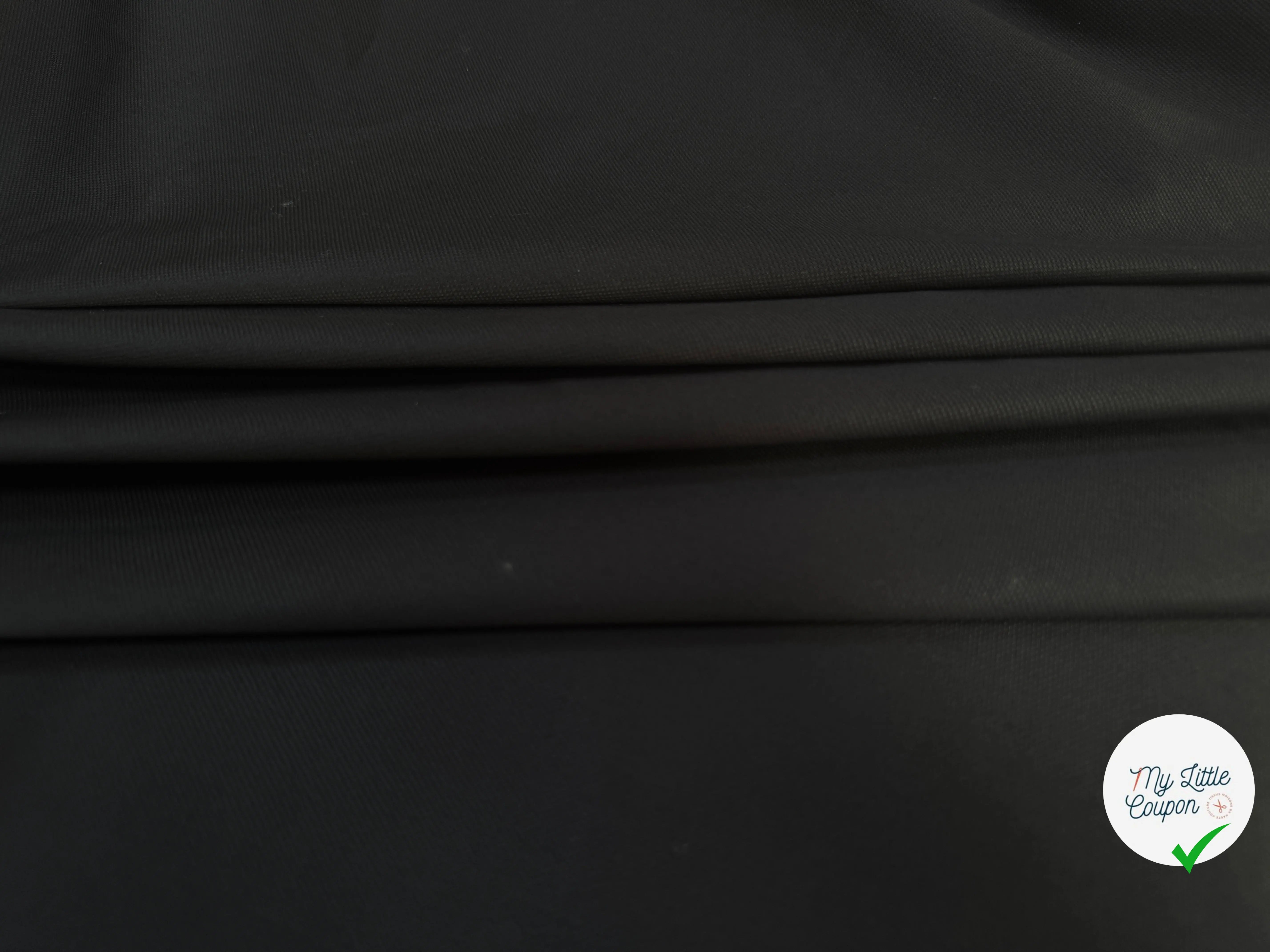 PIQUE DE COTON NOIR STRETCH - My Little Coupon