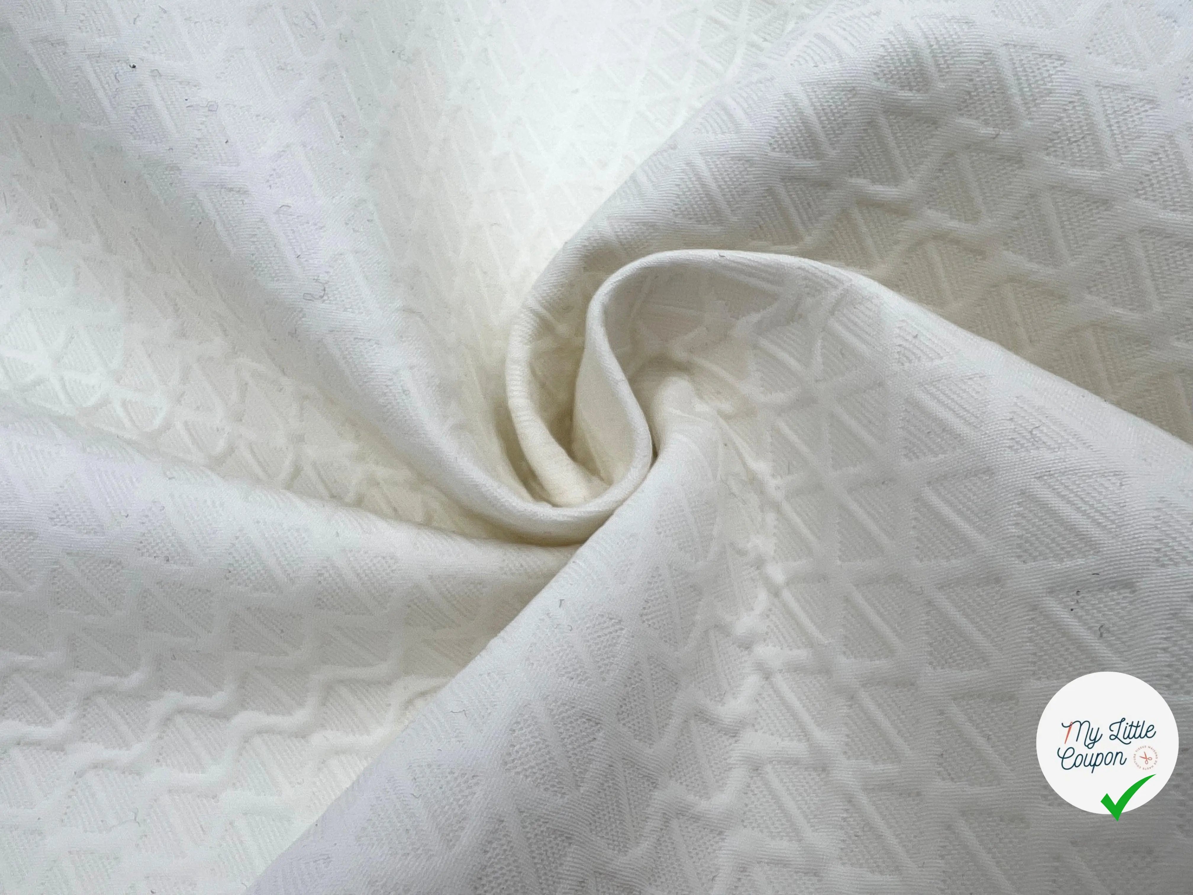 PIQUÉ DE COTON VAGUELETTE CONTRECOLLÉ PRESTIGE - My Little Coupon - tissu - coudre