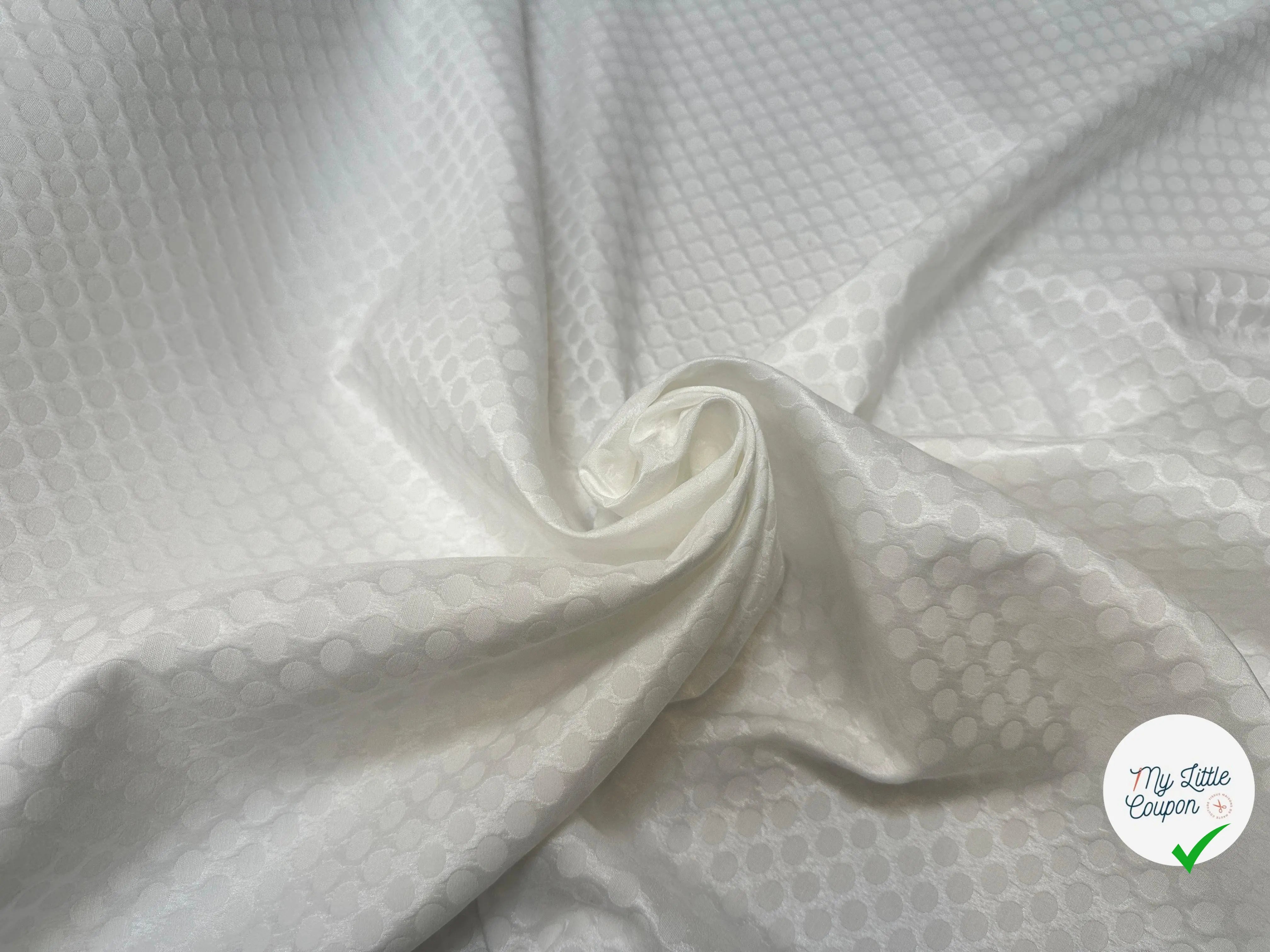 PIQUÉ FLUIDE OFF WHITE CERCLES ITALIAN - My Little Coupon