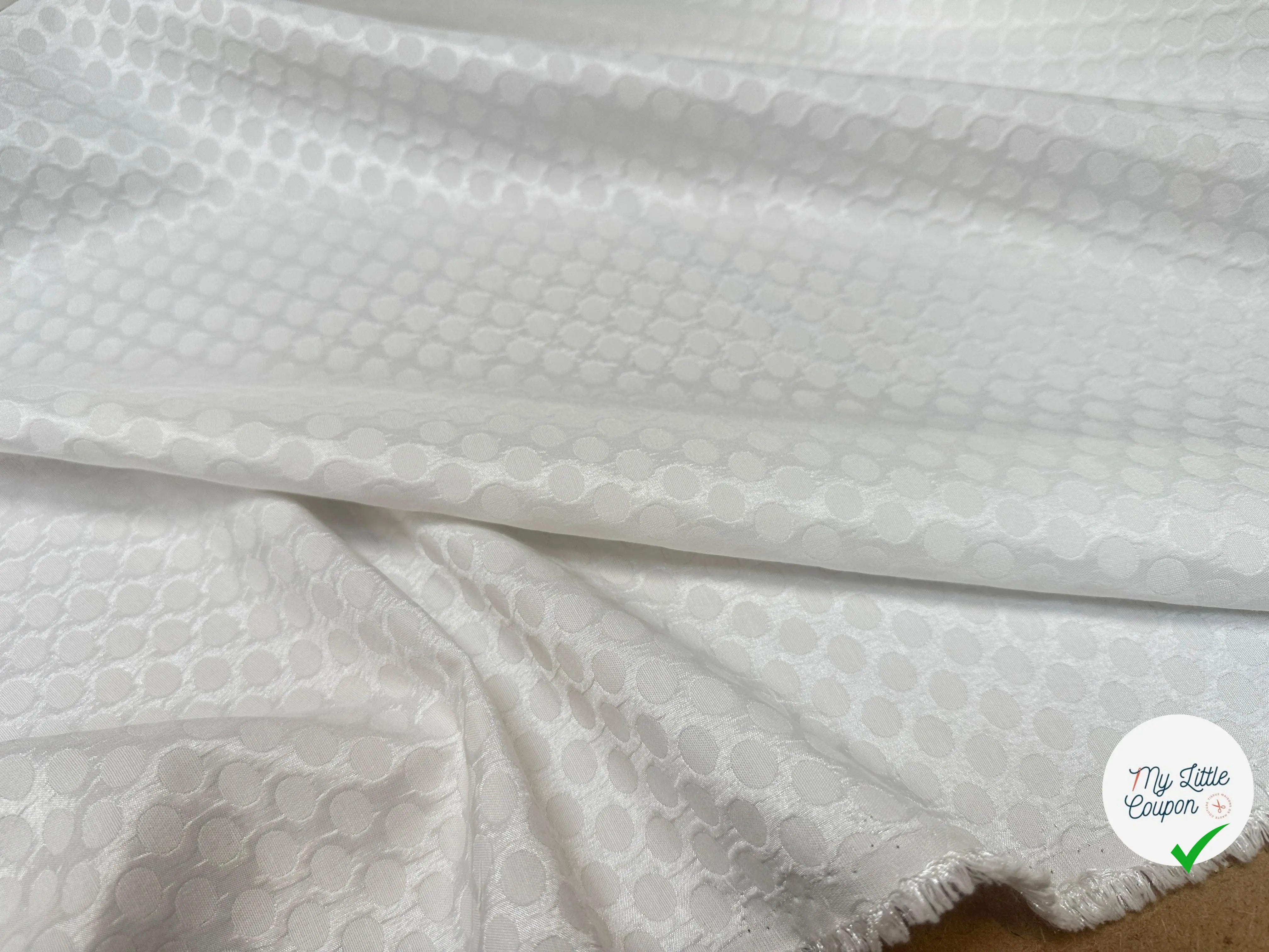 PIQUÉ FLUIDE OFF WHITE CERCLES ITALIAN - My Little Coupon