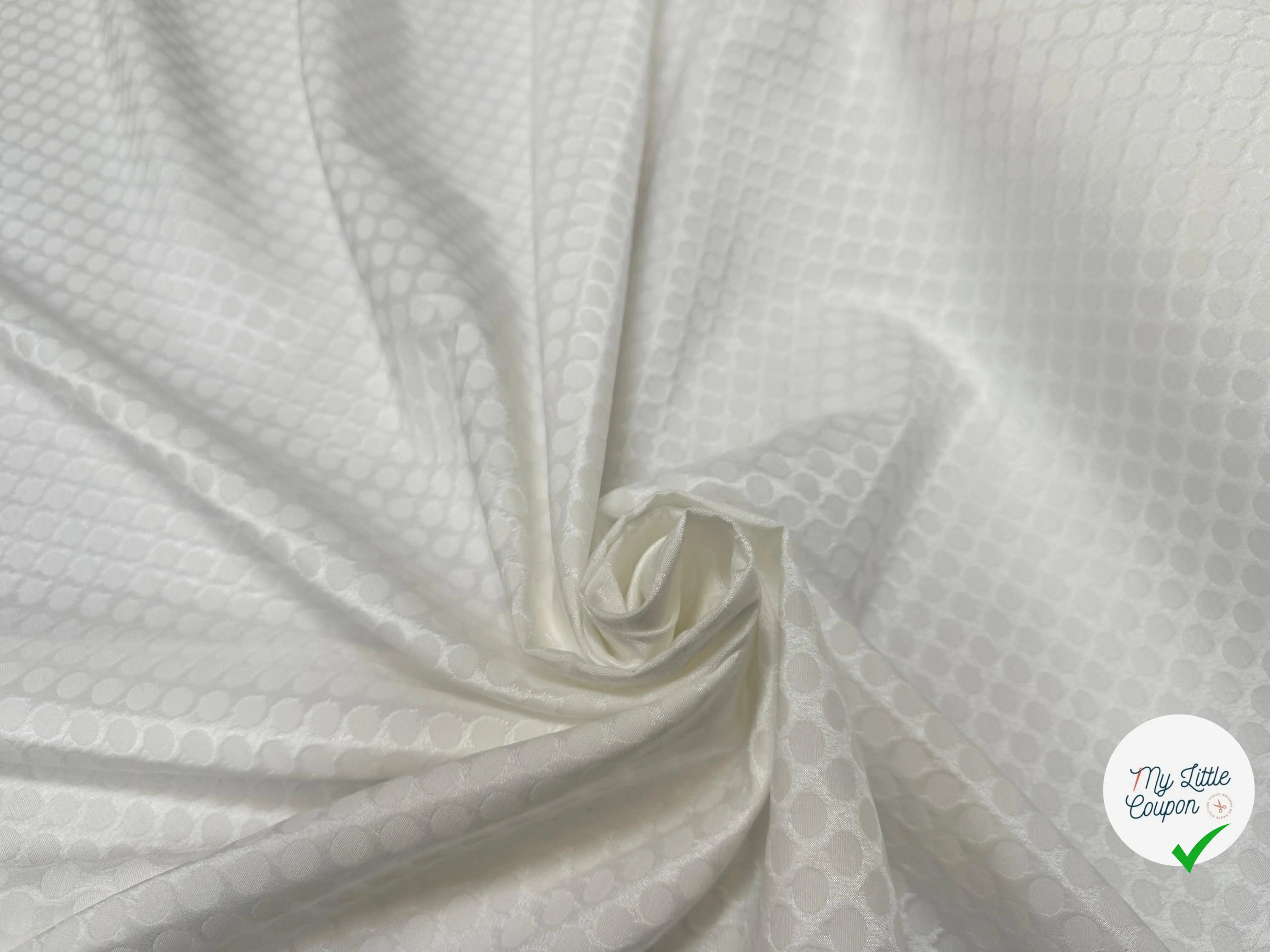 PIQUÉ FLUIDE OFF WHITE CERCLES ITALIAN - My Little Coupon