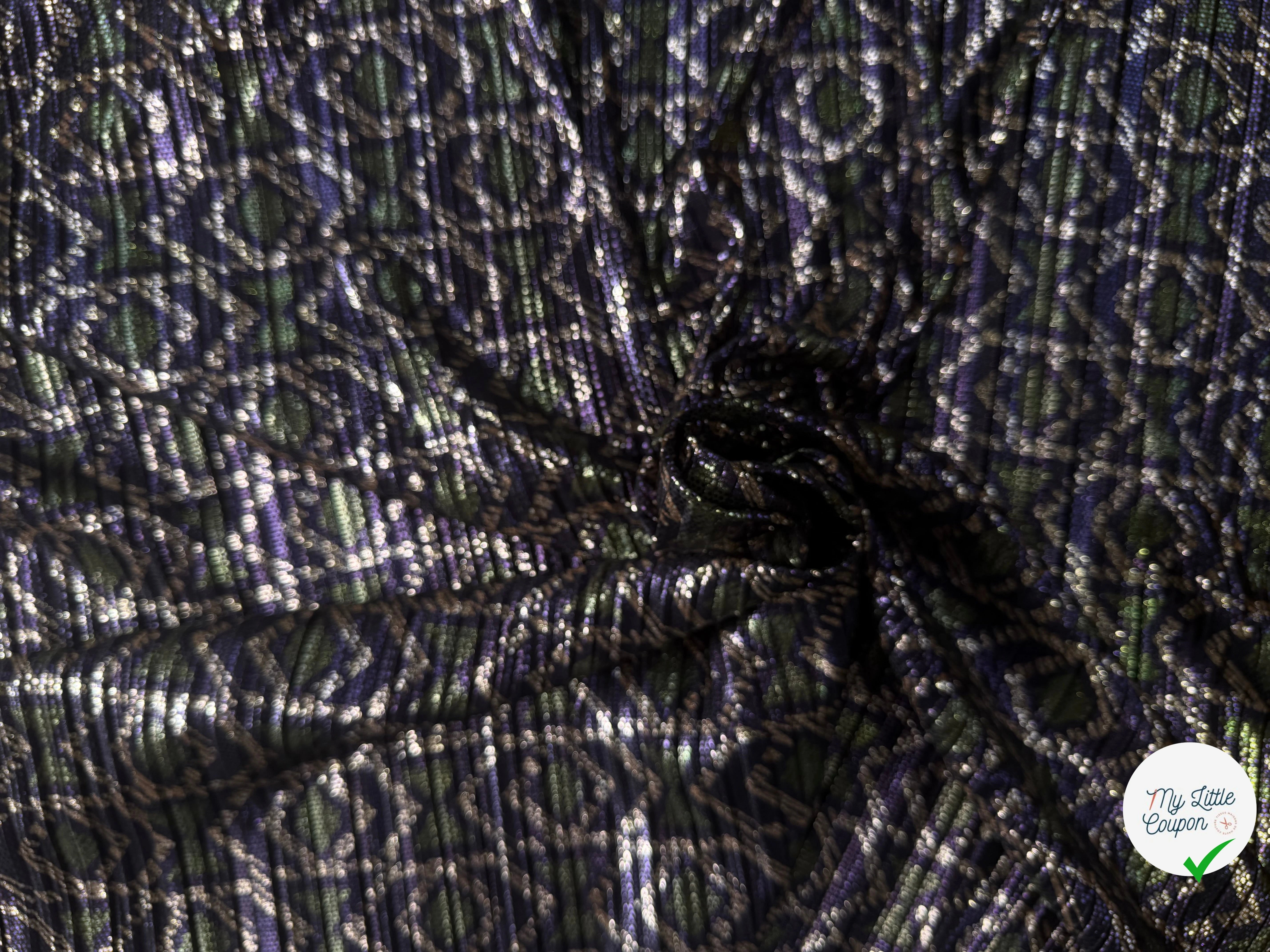 PLISSÉ MÉTALLISÉ GRAPHIQUE VIOLET PRÉCIEUX - My Little Coupon