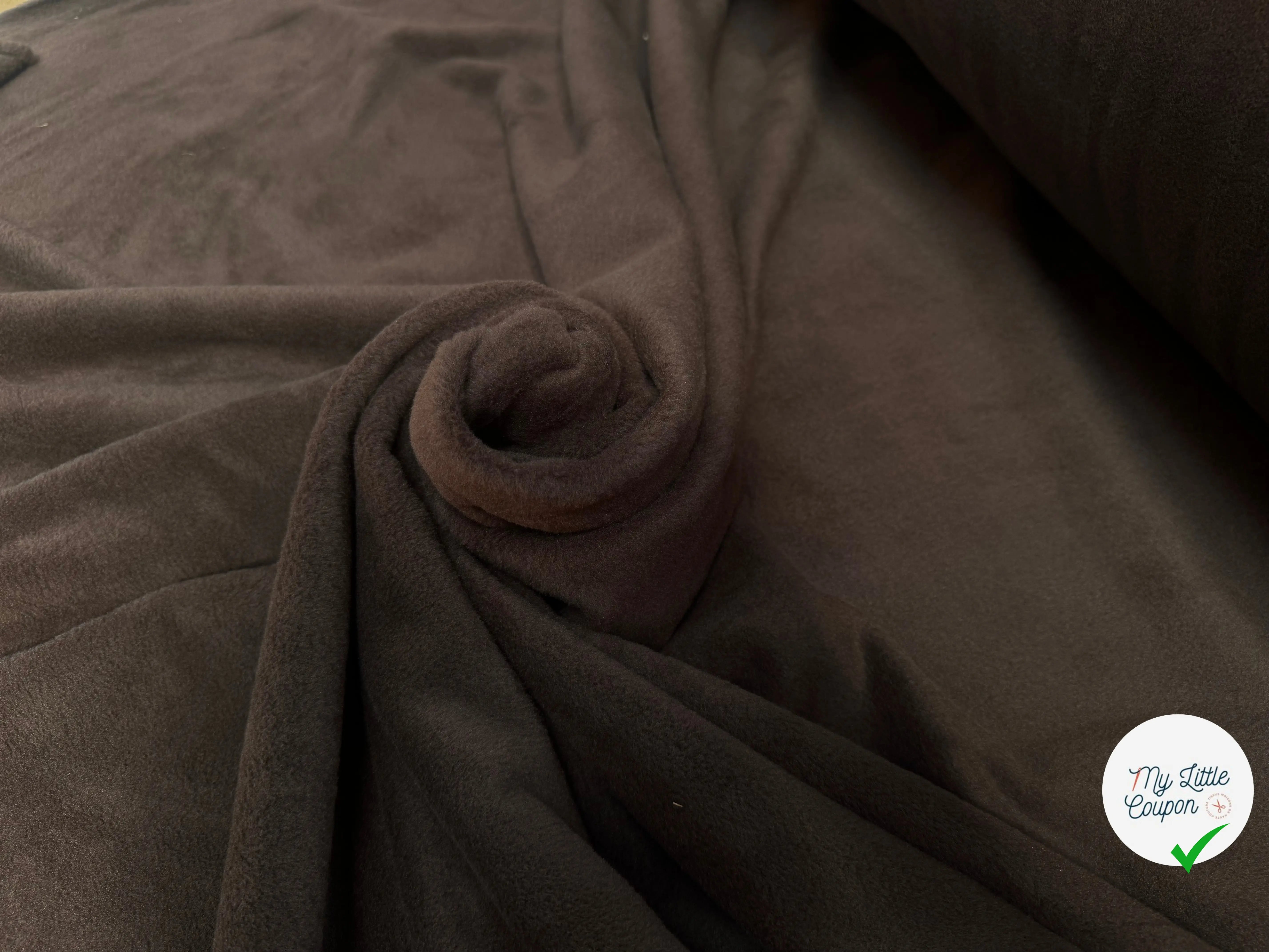 POLAIRE BRUN UNI ÉPAIS DOUBLE FACE - My Little Coupon