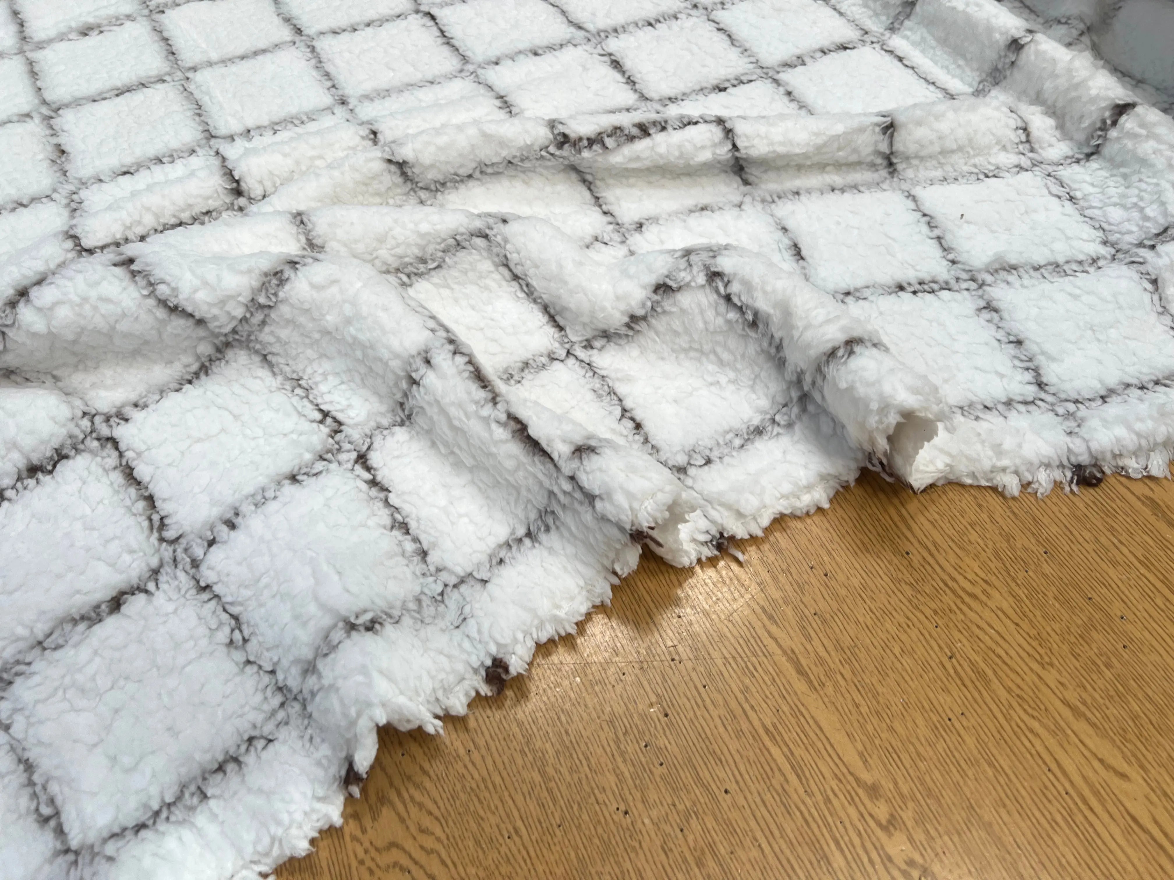 POLAIRE DOUDOU MAJEUR BLANC/OURSON CARREAUX - My Little Coupon