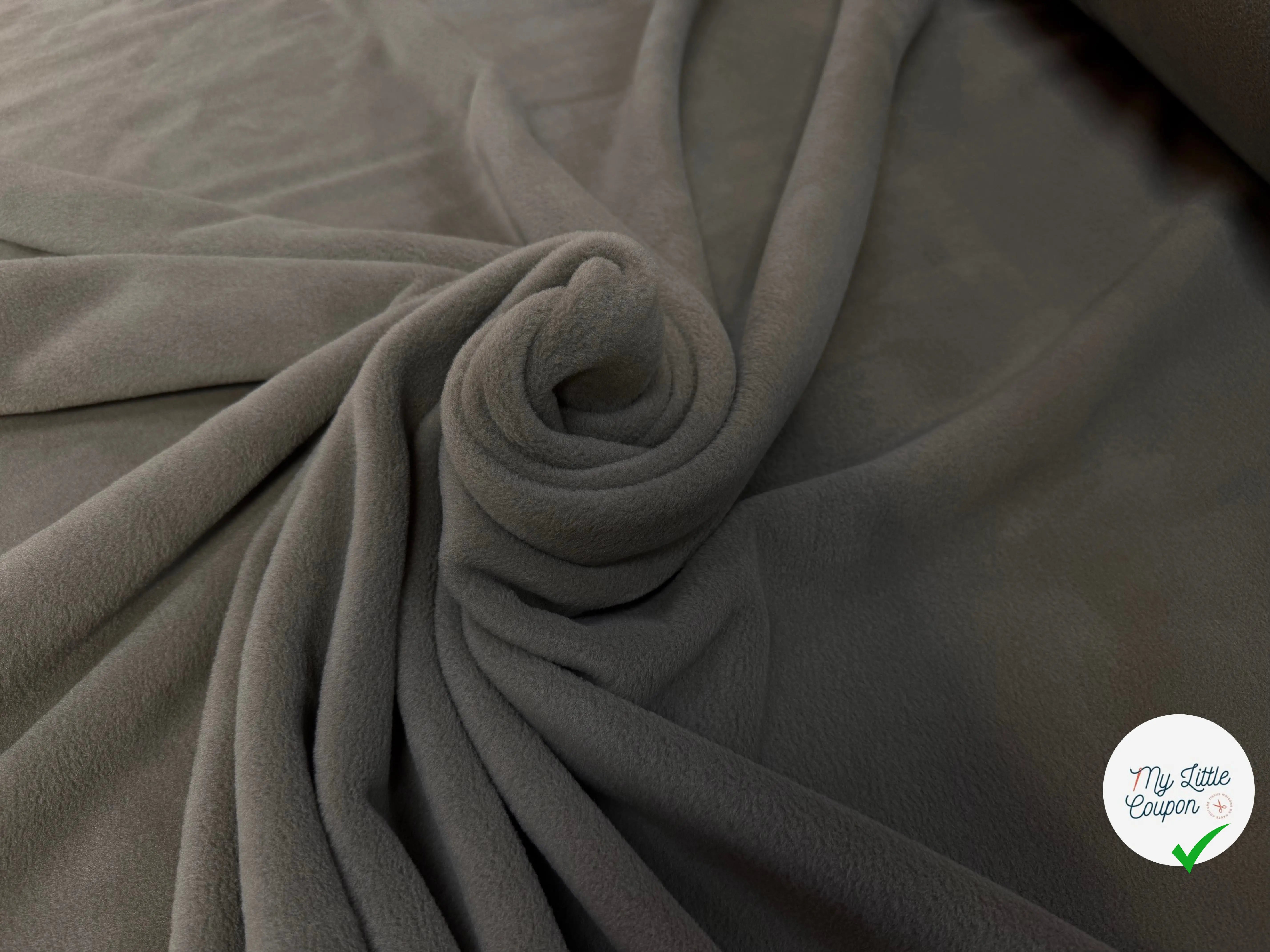 POLAIRE MARRON TAUPE UNI ÉPAIS DOUBLE FACE - My Little Coupon