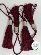 POMPON BORDEAUX AVEC TÊTE EN MÉTAL ARGENTÉ - My Little Coupon