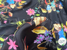 PONGÉ DE SOIE FLEURS FOND NOIR - My Little Coupon