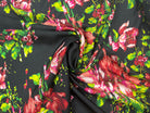 PONGE DE SOIE IMPRIMÉE FLORAVITA FOND NOIR MSO