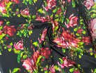 PONGE DE SOIE IMPRIMÉE FLORAVITA FOND NOIR MSO
