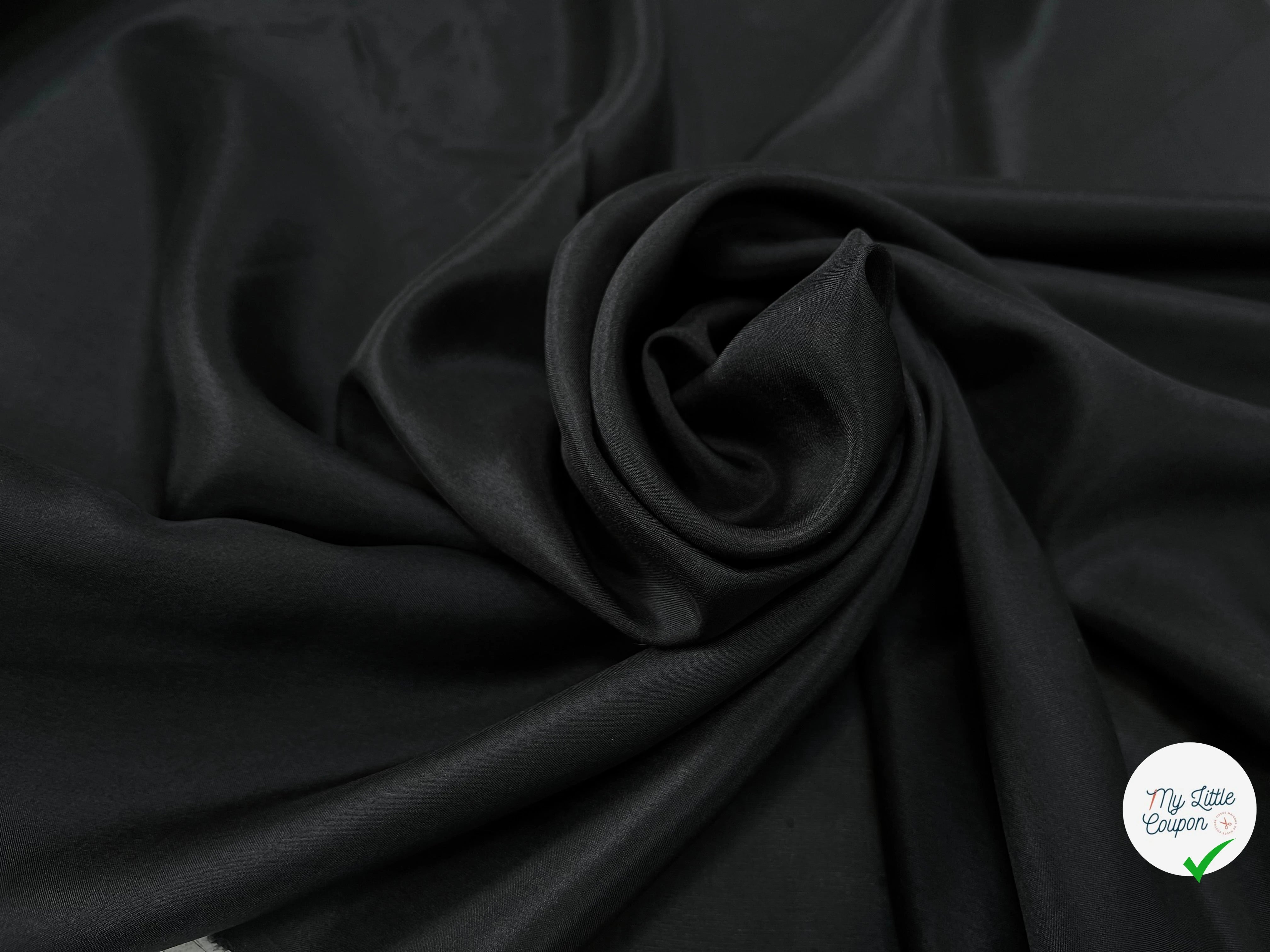 PONGÉ DE SOIE MARINE NOIR - My Little Coupon